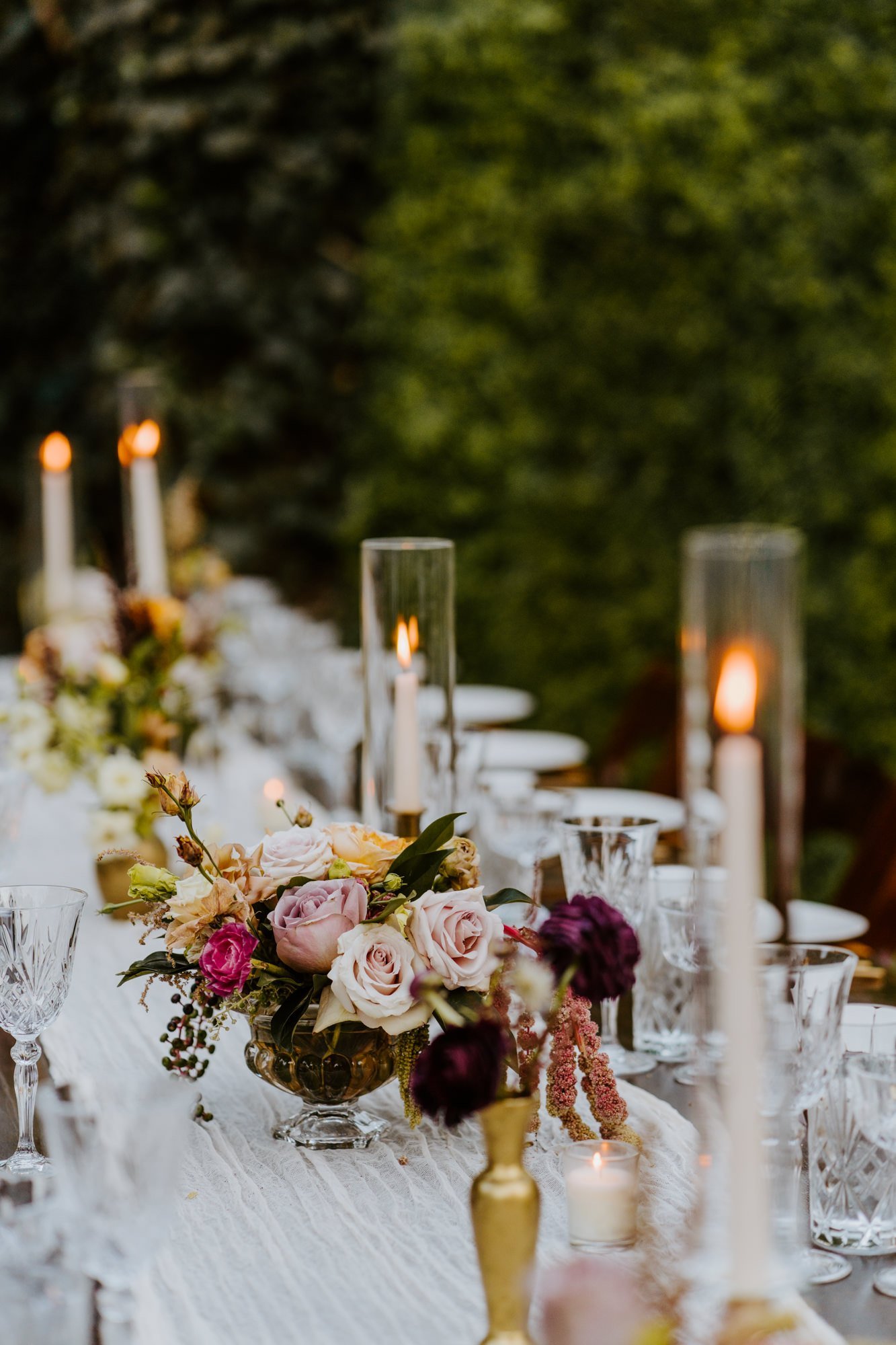 Whimsical romantic wedding reception details at The Houdini Estate wedding in Los Angeles, wedding photography by Tida Svy