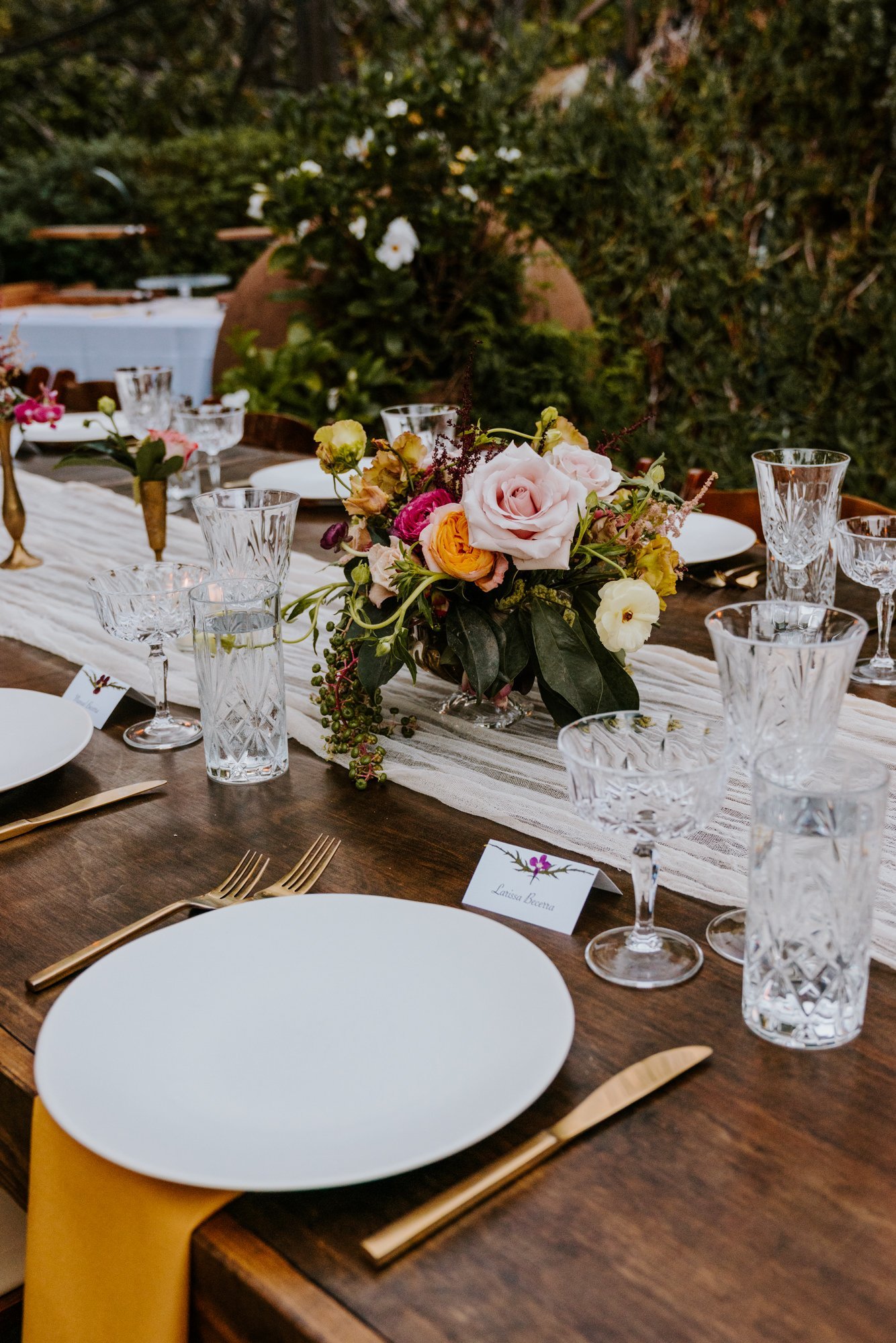 Whimsical romantic wedding reception details at The Houdini Estate wedding in Los Angeles, wedding photography by Tida Svy
