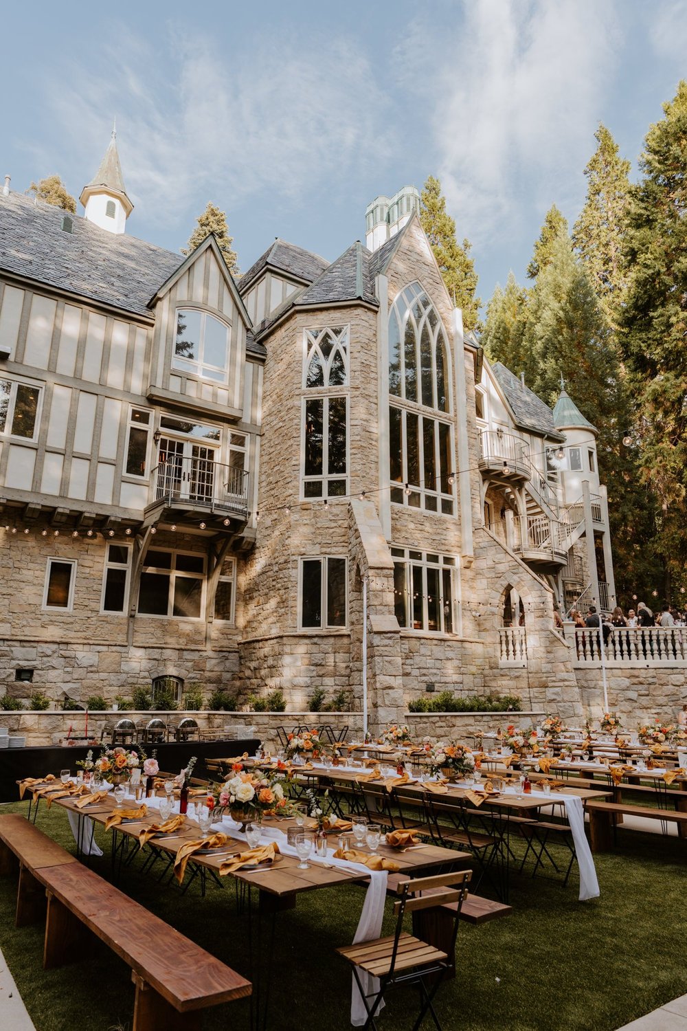 Enchanted forest castle wedding at Castle in the Forest in Lake Arrowhead, magical castle airbnb wedding, fall inspired wedding, photography by Tida Svy