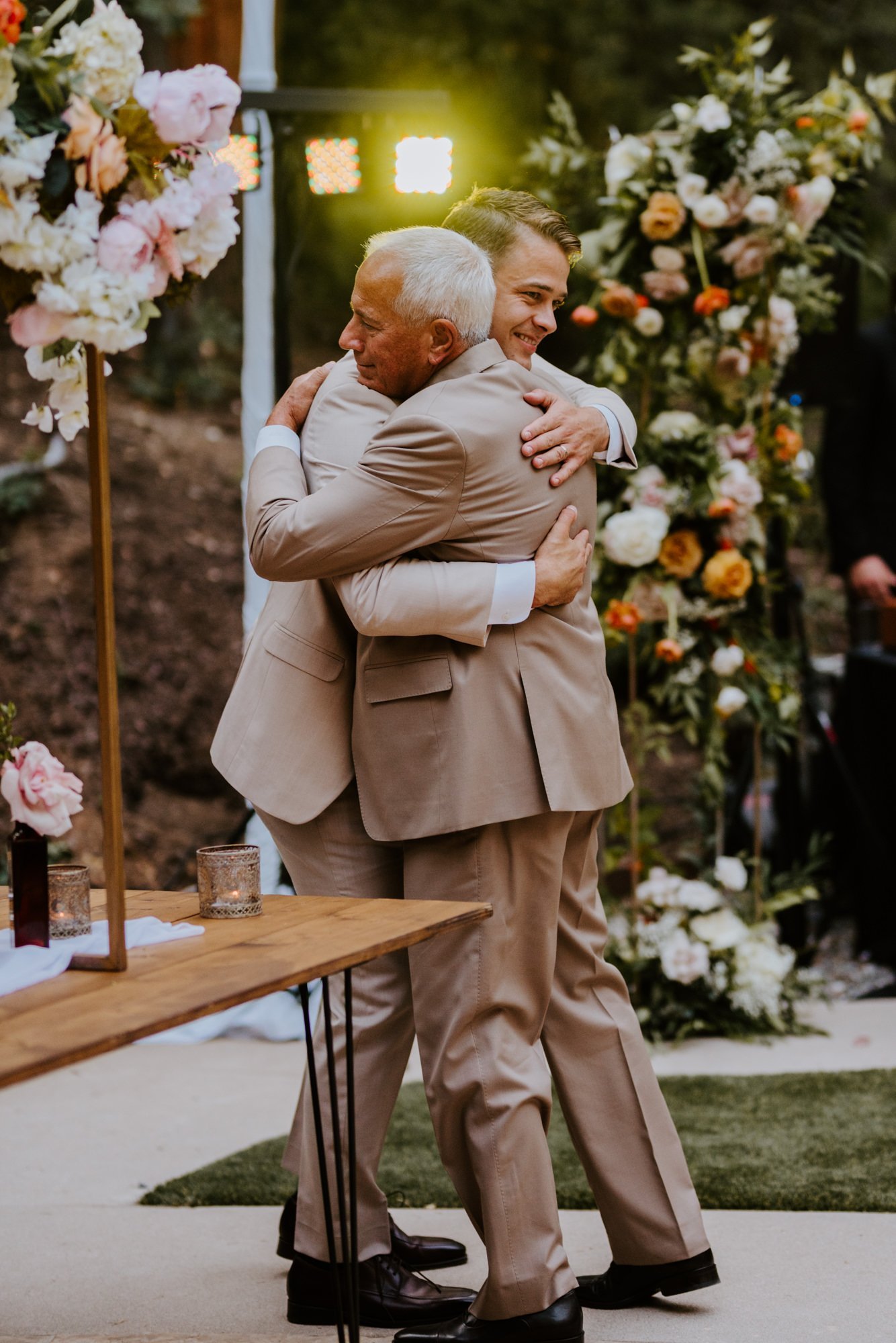 Candid emotional wedding photography, Castle in the Forest Lake Arrowhead airbnb wedding, Photo by Tida Svy