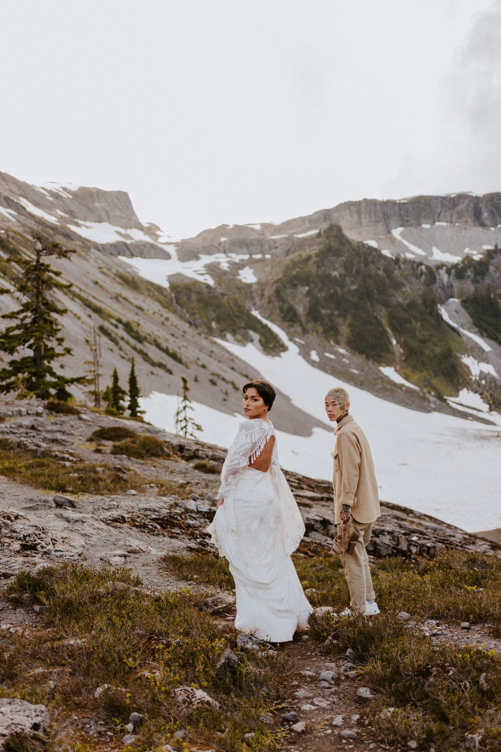 North Cascades National Park Elopement at Bagley Lakes, Mt.Baker Elopement, Artist Point Elopement, Pacific Northwest Elopement, Lesbian Couple, Photography by Tida Svy | www.tidasvy.com