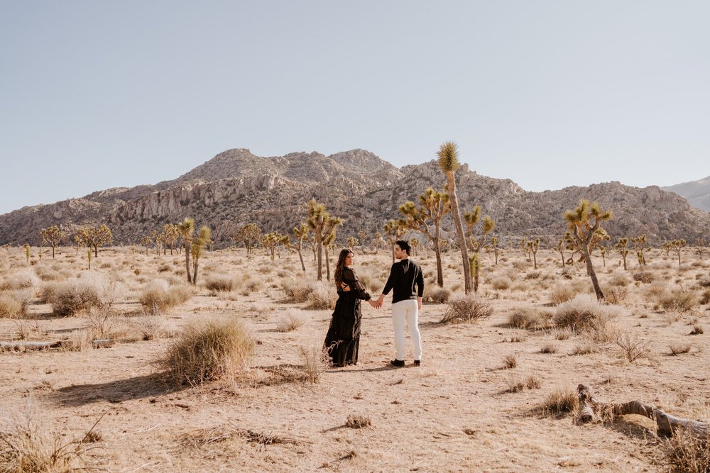 Joshua Tree Engagement Session | Joshua Tree National Park Couples Photos | Joshua Tree  Photographer | Romantic Couples Photos | Golden Hour Desert Photos | Hidden Valley Picnic Area