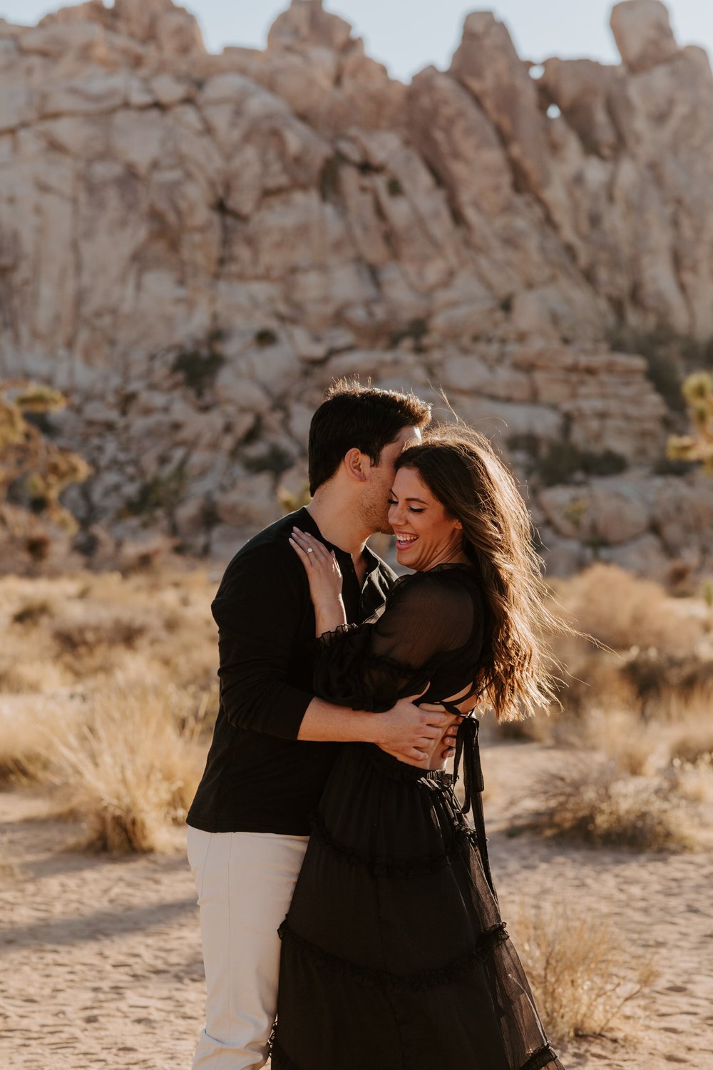 Joshua Tree Engagement Session | Joshua Tree National Park Couples Photos | Joshua Tree  Photographer | Romantic Couples Photos | Golden Hour Desert Photos | Hidden Valley Picnic Area