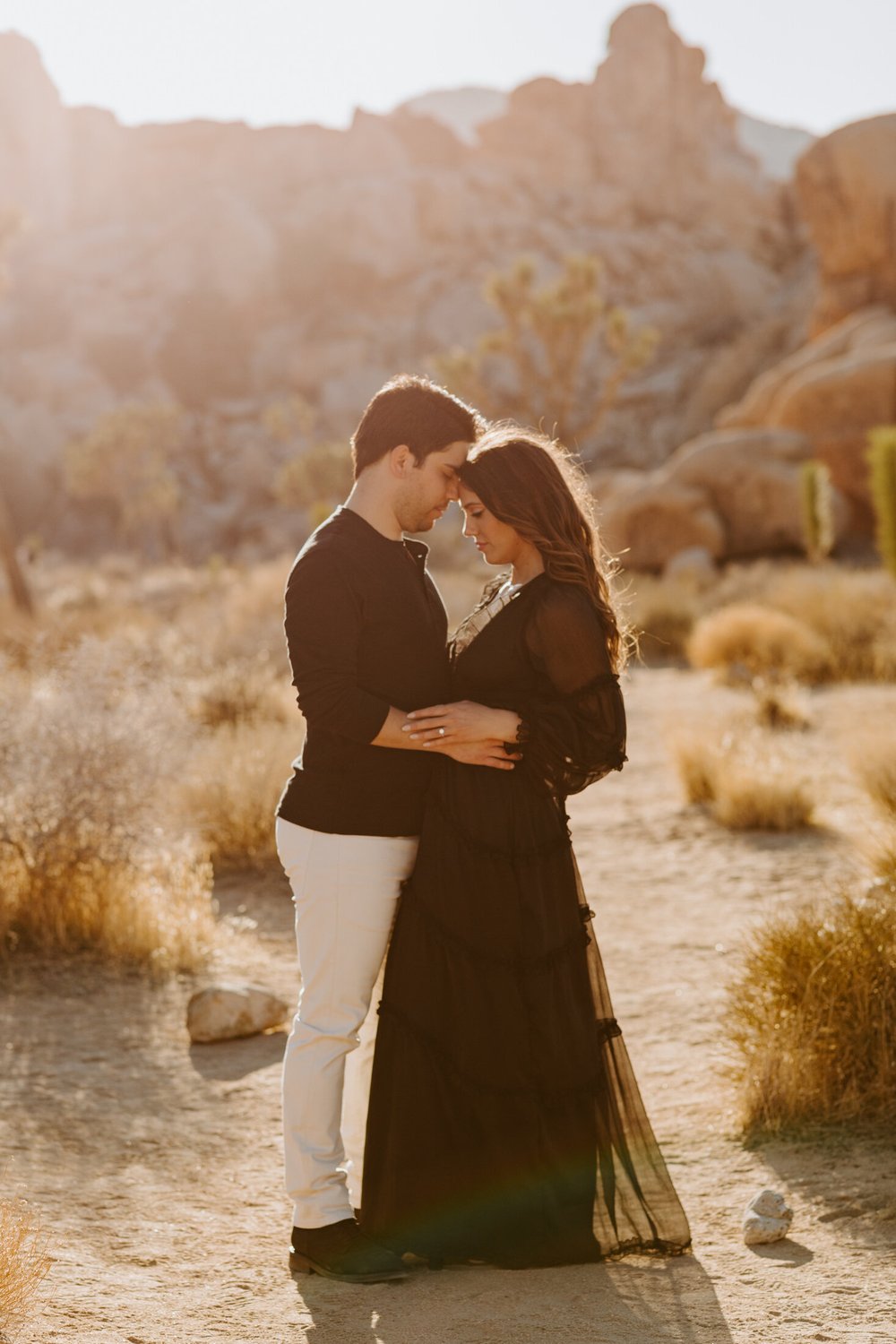 Joshua Tree Engagement Session | Joshua Tree National Park Couples Photos | Joshua Tree  Photographer | Romantic Couples Photos | Golden Hour Desert Photos | Hidden Valley Picnic Area