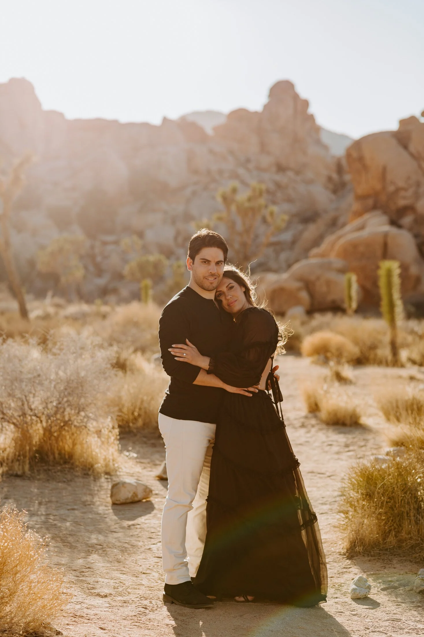 Joshua Tree Engagement Session | Joshua Tree National Park Couples Photos | Joshua Tree  Photographer | Romantic Couples Photos | Golden Hour Desert Photos | Hidden Valley Picnic Area