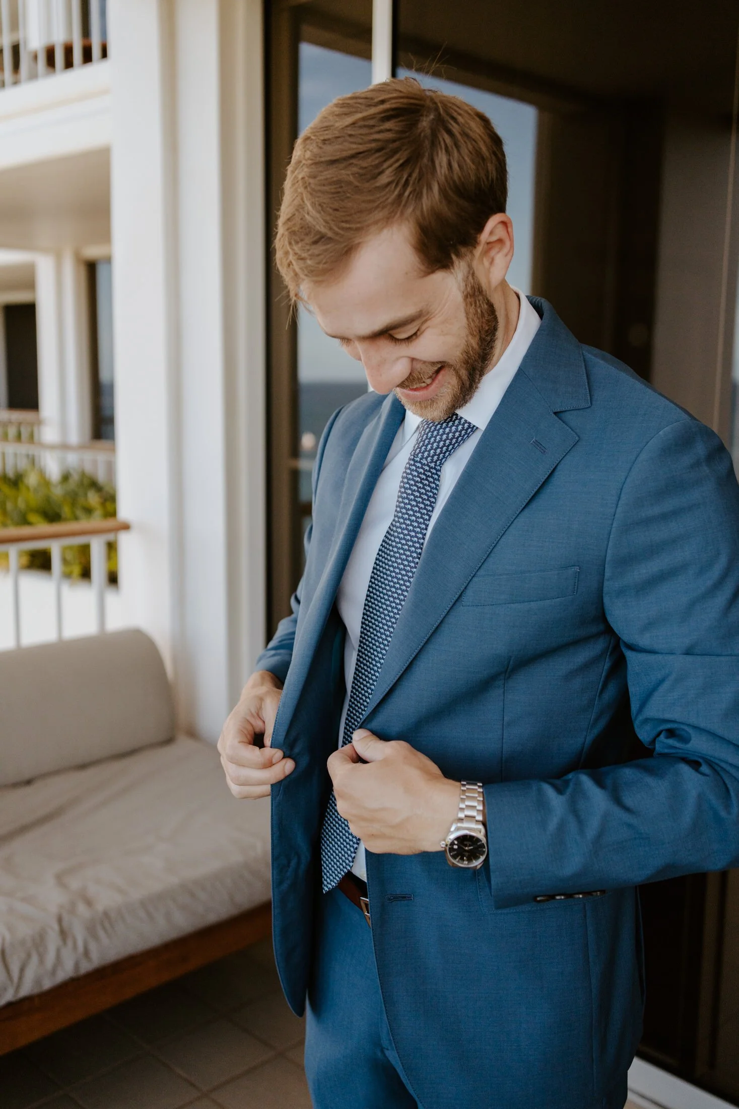 Four Seasons Ko Olina Hotel Wedding | Groom Getting Ready | Oahu Wedding Photographer | Oahu Elopement Photographer