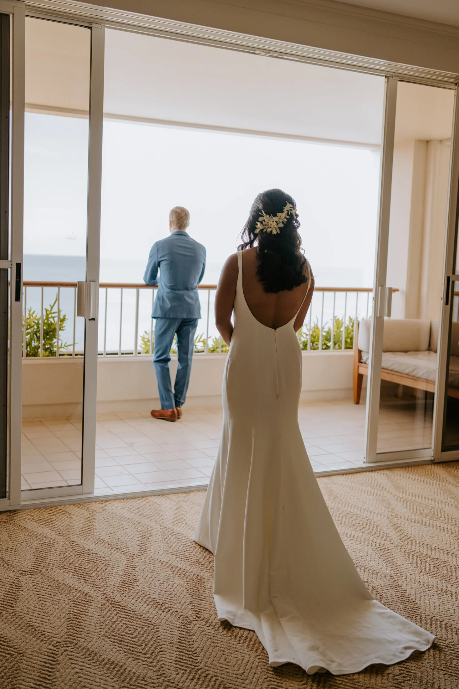 Four Seasons Ko Olina Hotel Wedding | First Look | Oahu Wedding Photographer | Oahu Elopement Photographer