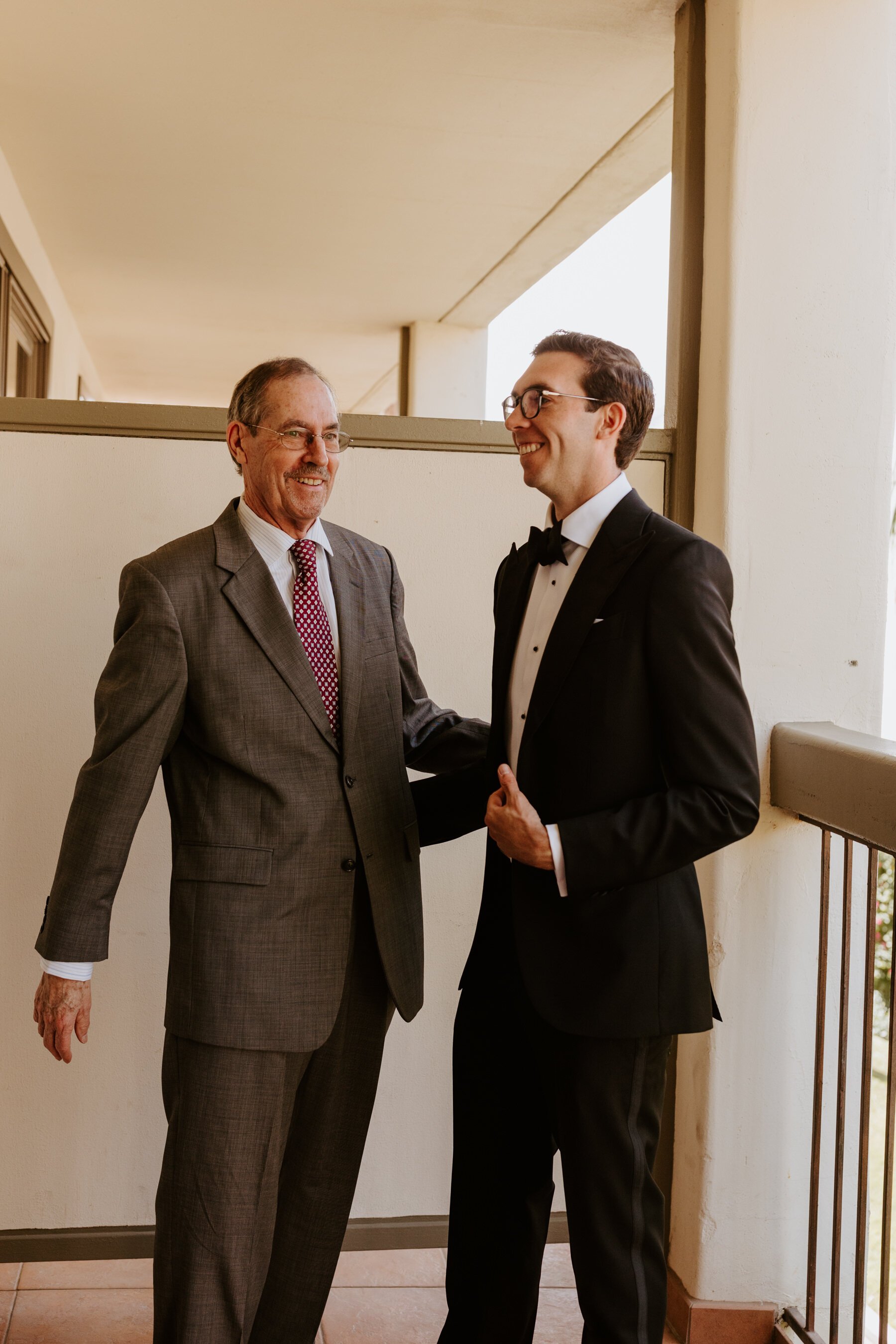 Father of the Groom and Groom getting ready at Palm Mountain Resort Hotel, Palm Springs Wedding Photographer, Tida Svy Photography