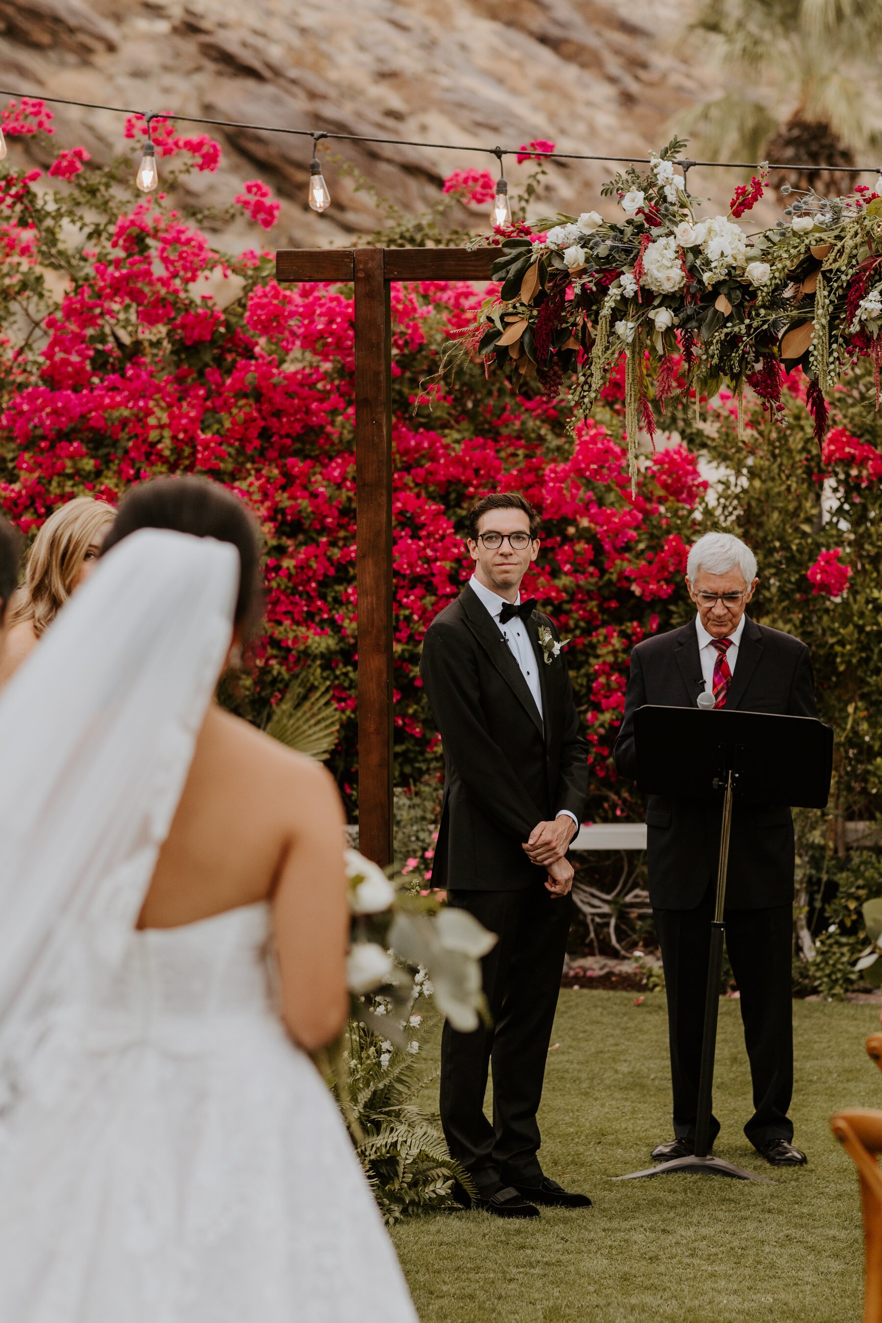Groom seeing Bride for the first time, Spencer’s Restaurant Palm Springs Wedding, Palm Springs Wedding Photographer | Tida Svy Photo