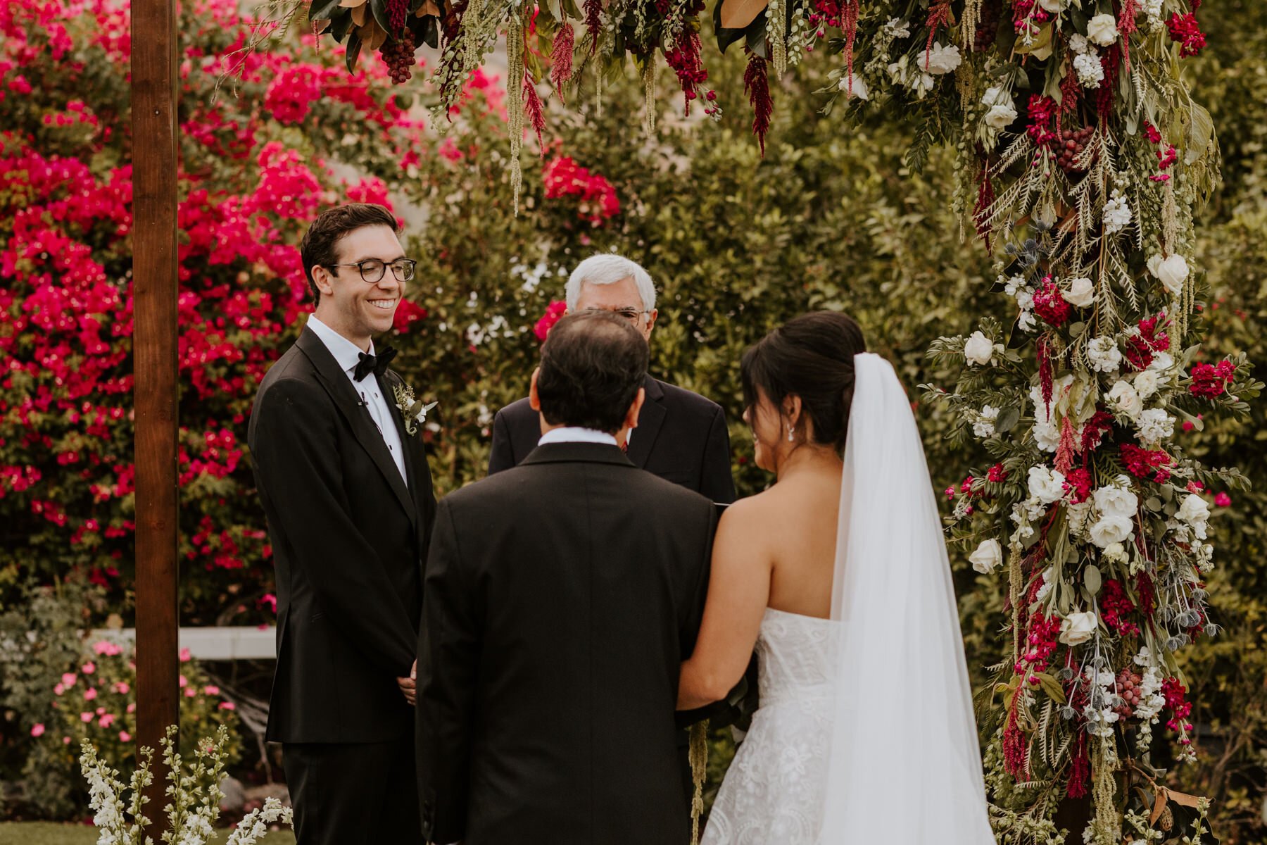 Groom seeing Bride for the first time, Spencer’s Restaurant Palm Springs Wedding, Palm Springs Wedding Photographer | Tida Svy Photo