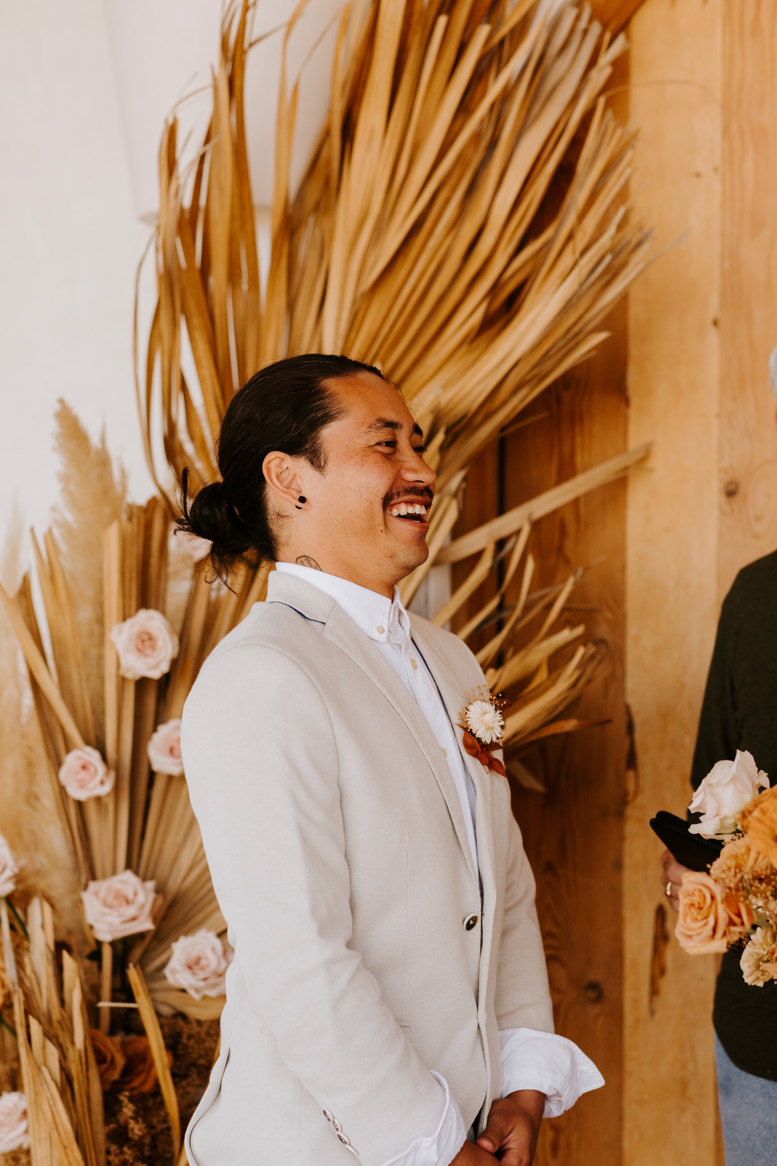 Joshua Tree Elopement at Desert Wild Airbnb | Boho neutral and rust color palette | Tida Svy | www.tidasvy.com