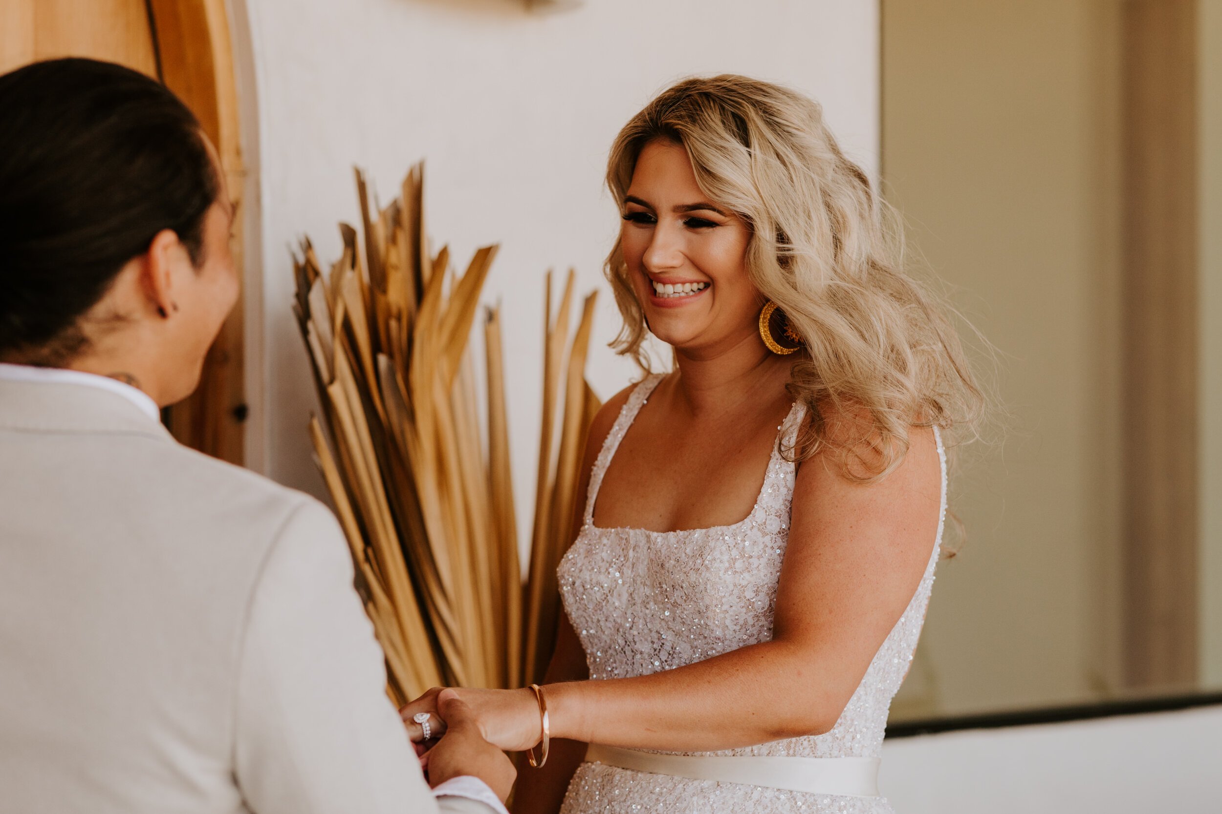 Joshua Tree Elopement at Desert Wild Airbnb | Boho neutral and rust color palette | Tida Svy | www.tidasvy.com