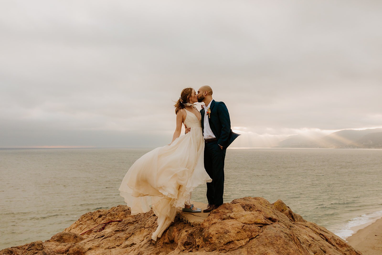 Malibu Bride and Groom Portraits, Los Angeles airbnb wedding, zoom wedding, virtual wedding, covid wedding, Los Angeles elopement, Los Angeles Wedding Photographer, Photo by Tida Svy | www.tidasvy.com