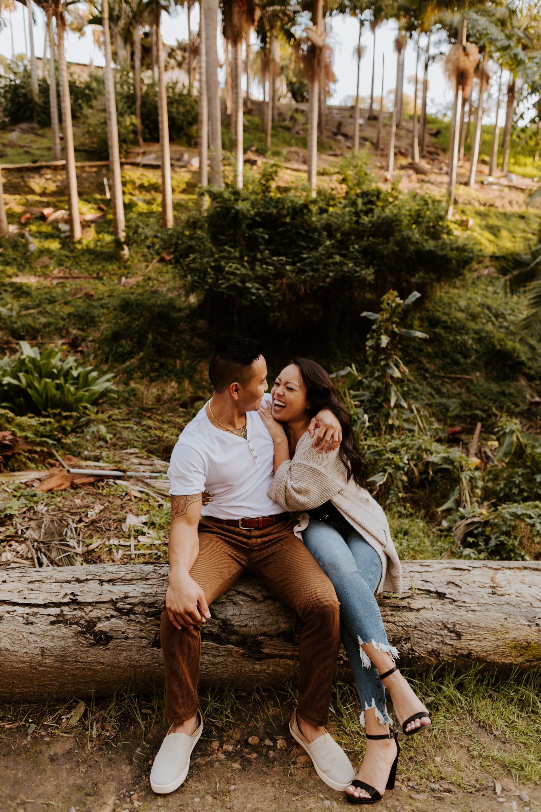 Balboa Park Palm Canyon Trail San Diego Engagement Photos, San Diego Engagement Photographer, Wedding Photos, Cute Couple, Fun Candid Engagement Posing Inspiration, Tida Svy Photo, www.tidasvy.com