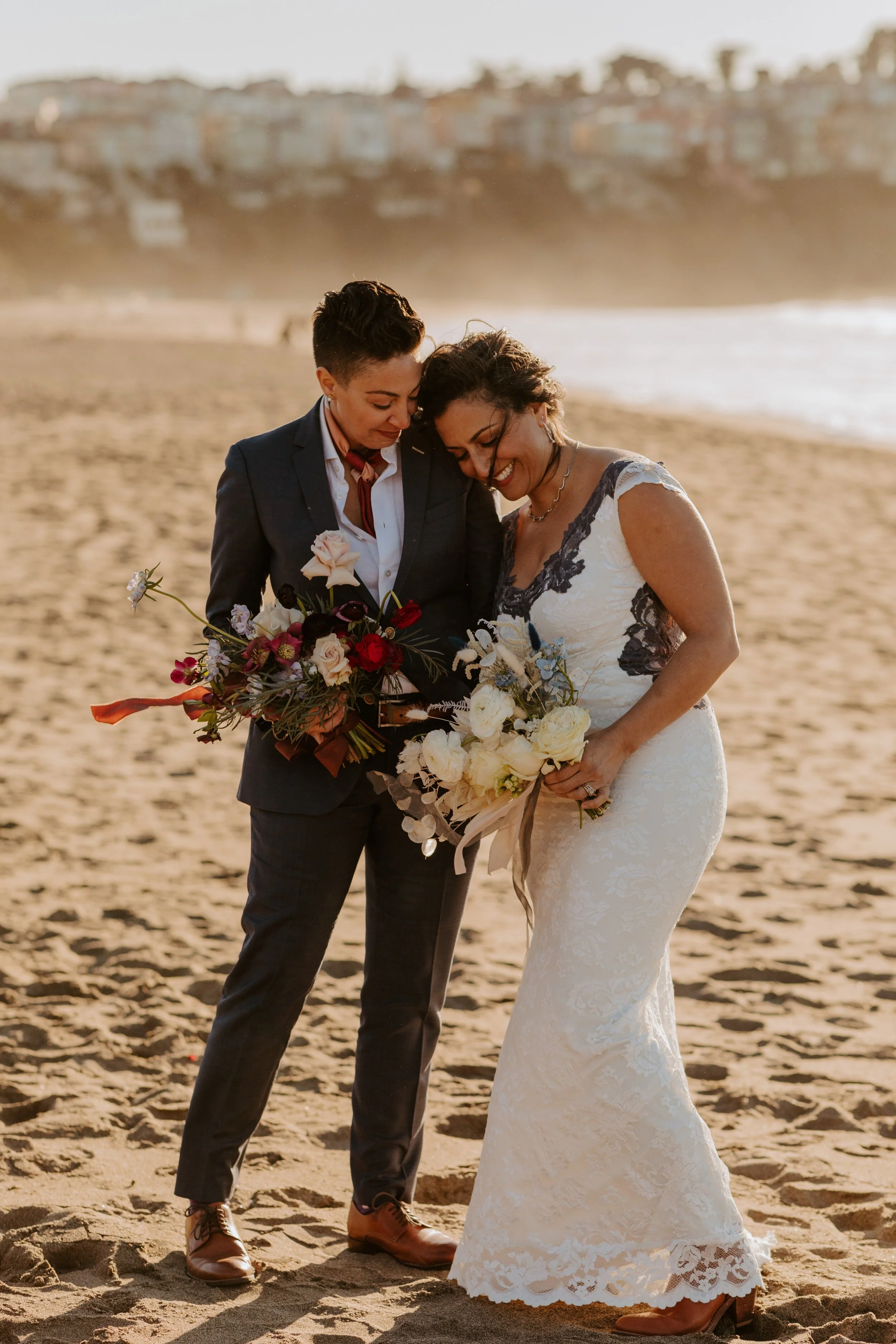 San Francisco Baker Beach Golden Gate Bridge Same Sex Lesbian Elopement | California Elopement Photographer | Tida Svy | www.tidasvy.com