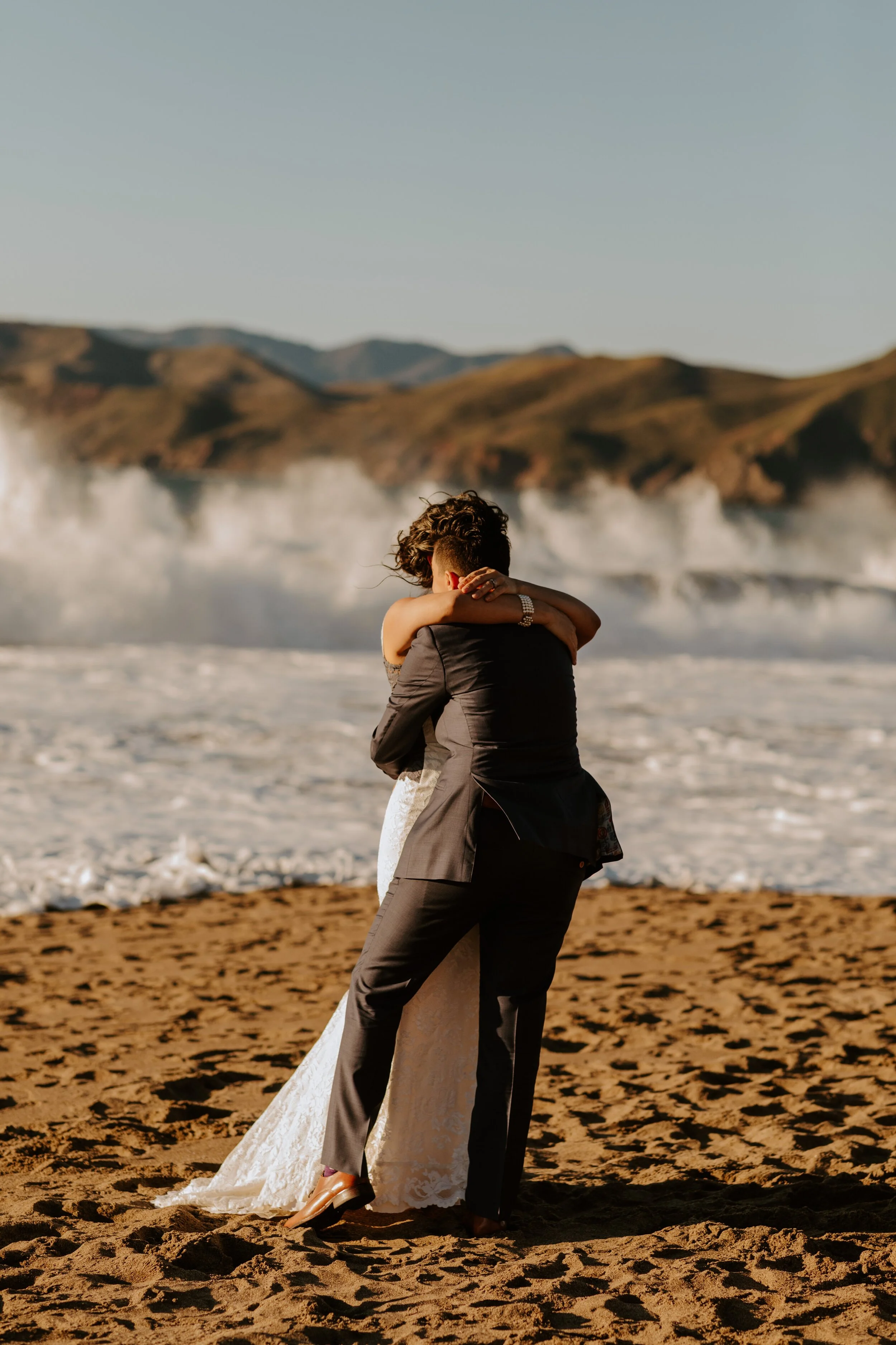 San Francisco Baker Beach Golden Gate Bridge Same Sex Lesbian Elopement | California Elopement Photographer | Tida Svy | www.tidasvy.com