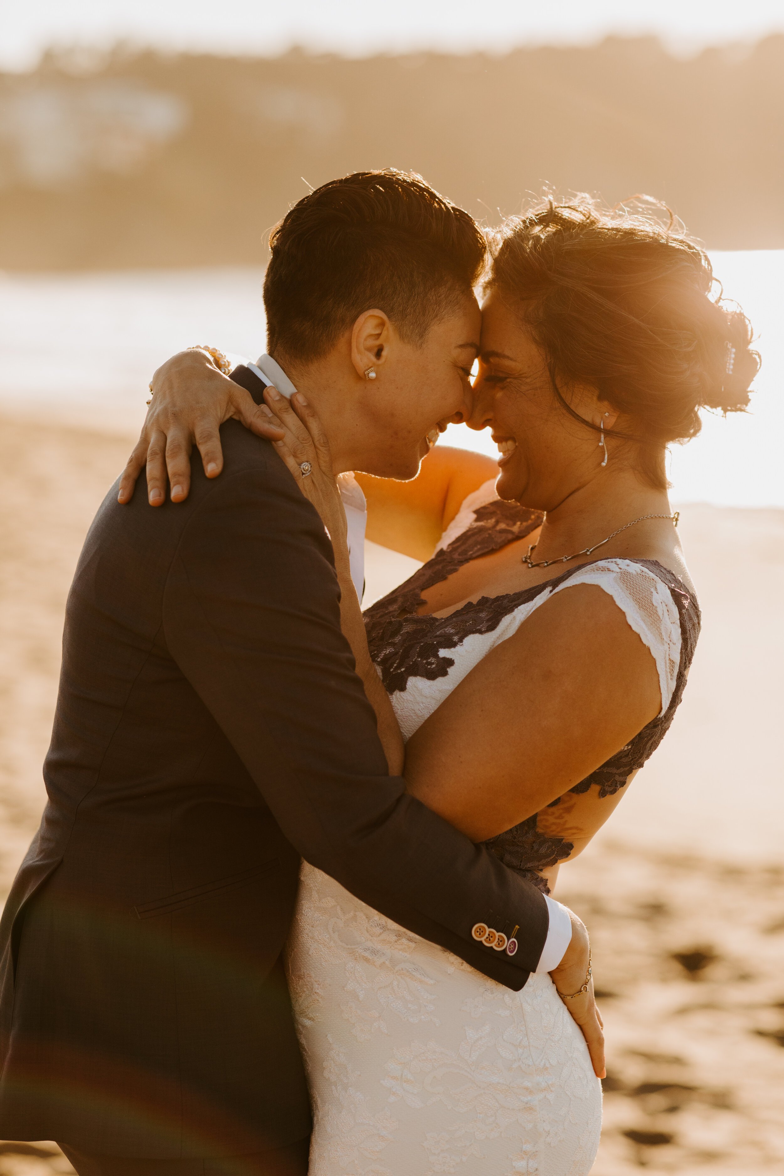 San Francisco Baker Beach Golden Gate Bridge Same Sex Lesbian Elopement | California Elopement Photographer | Tida Svy | www.tidasvy.com