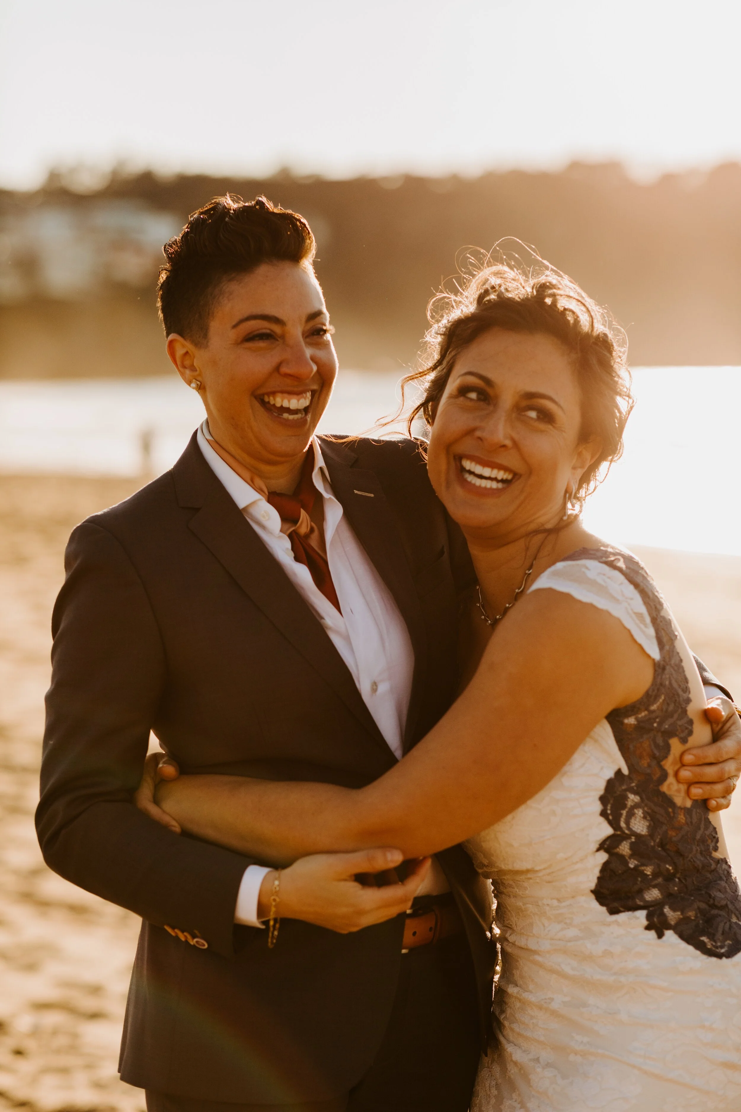 San Francisco Baker Beach Golden Gate Bridge Same Sex Lesbian Elopement | California Elopement Photographer | Tida Svy | www.tidasvy.com