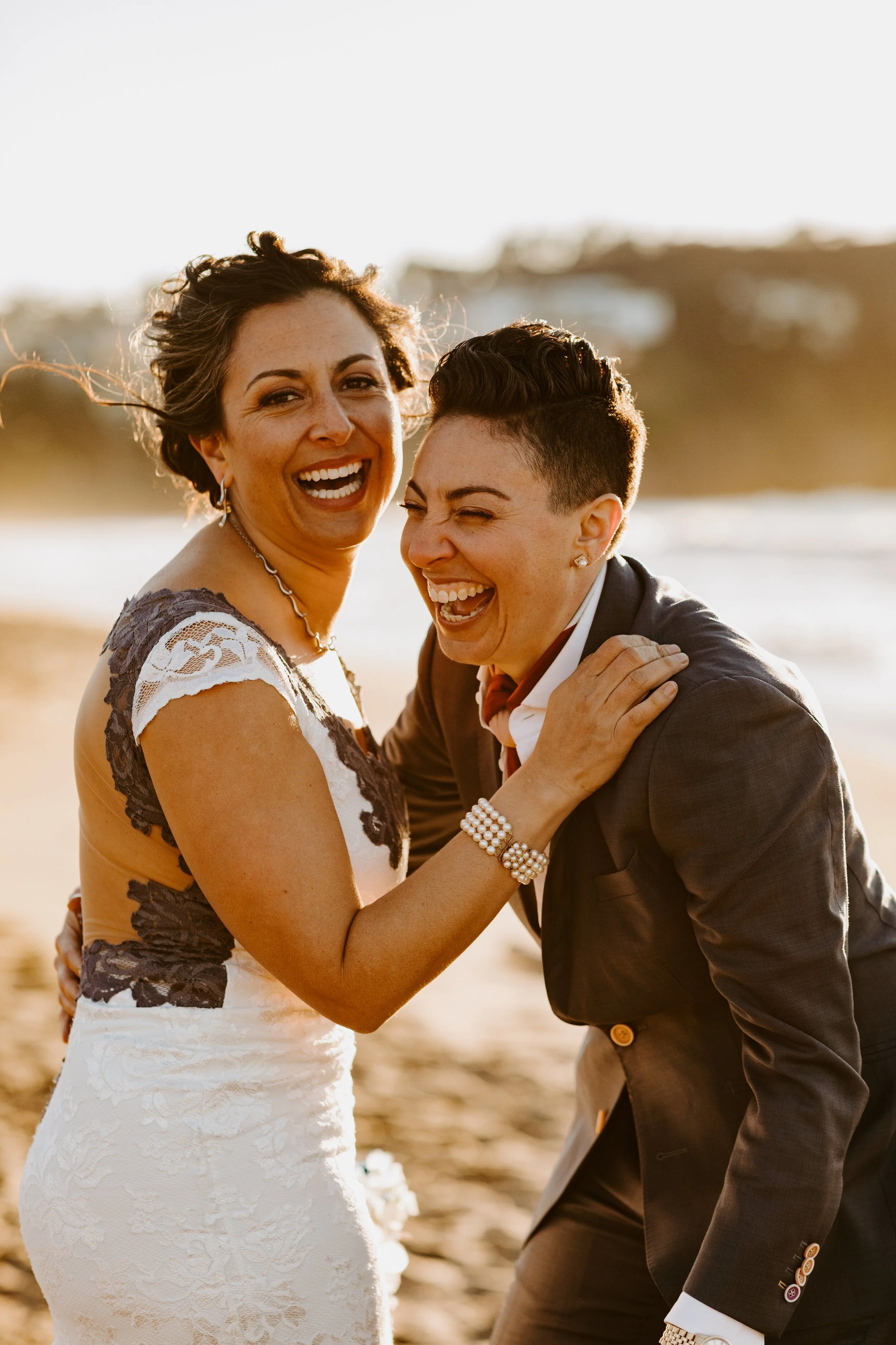 San Francisco Baker Beach Golden Gate Bridge Same Sex Lesbian Elopement | California Elopement Photographer | Tida Svy | www.tidasvy.com