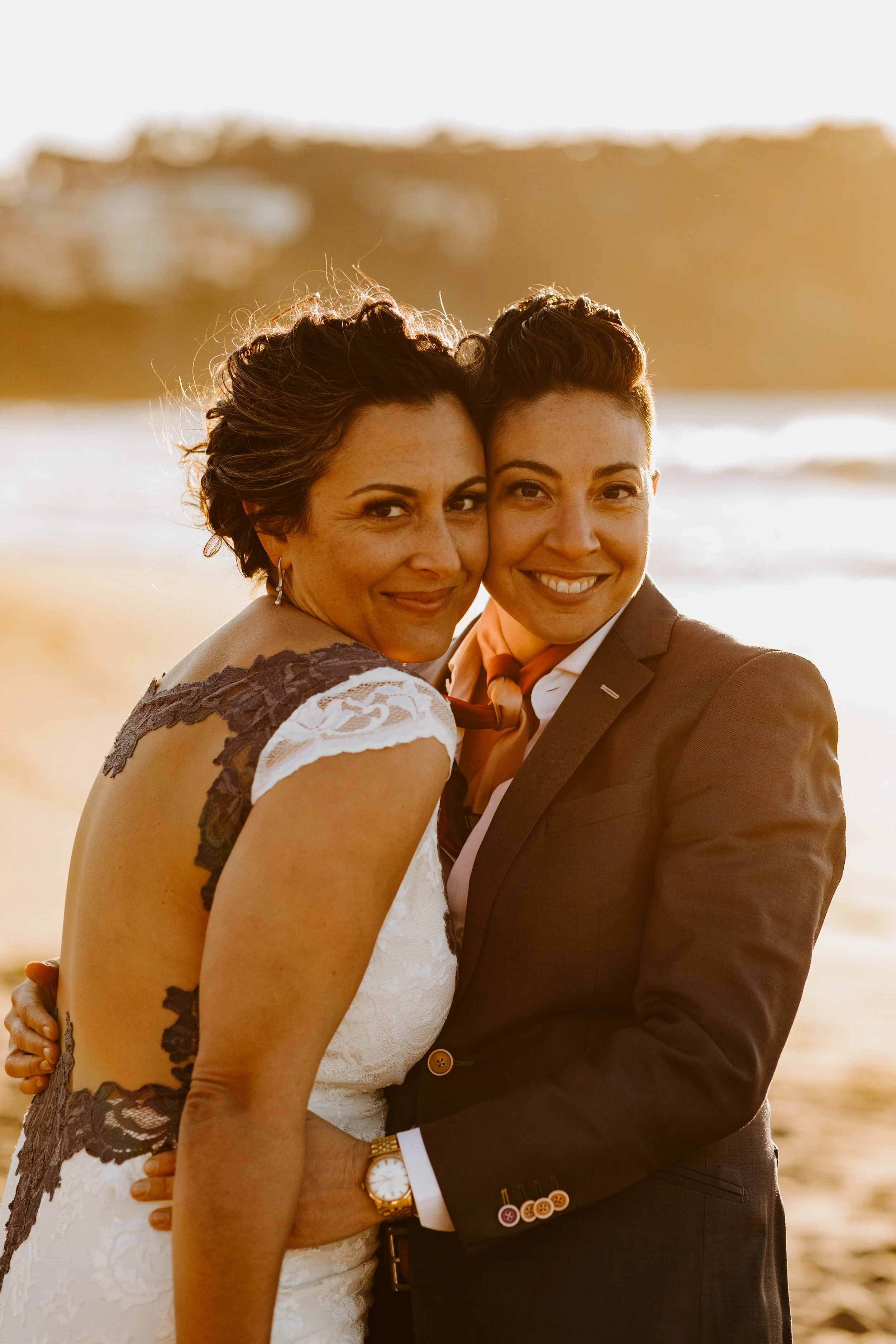 San Francisco Baker Beach Golden Gate Bridge Same Sex Lesbian Elopement | California Elopement Photographer | Tida Svy | www.tidasvy.com