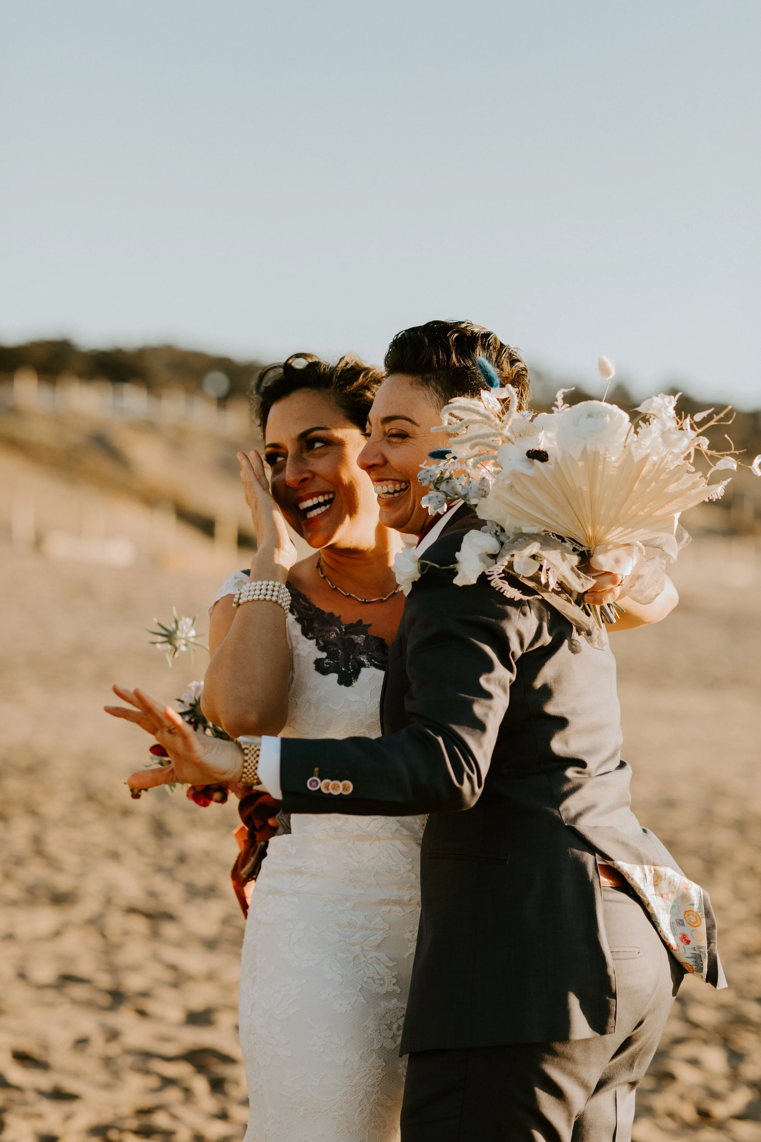 San Francisco Baker Beach Golden Gate Bridge Same Sex Lesbian Elopement | California Elopement Photographer | Tida Svy | www.tidasvy.com