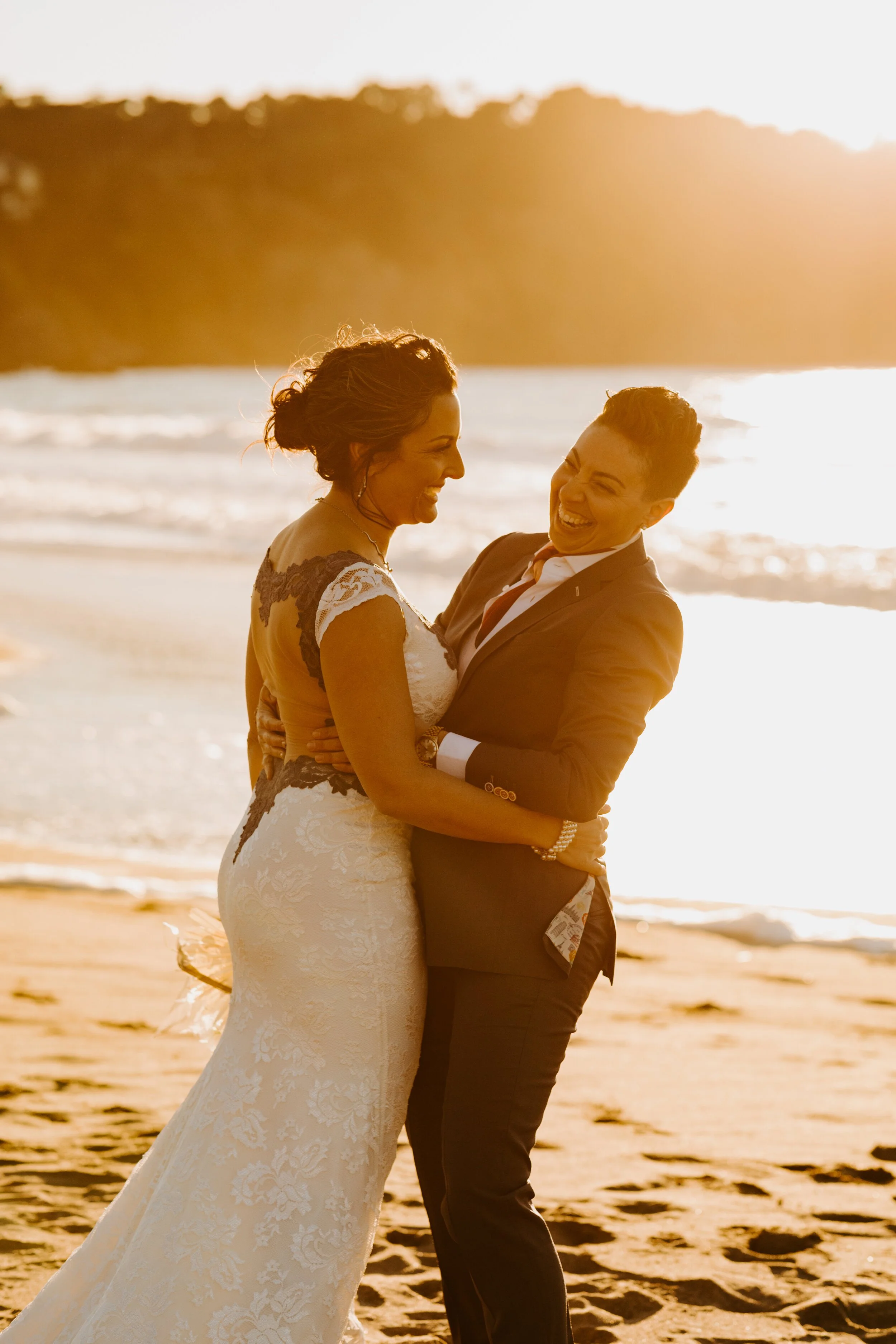 San Francisco Baker Beach Golden Gate Bridge Same Sex Lesbian Elopement | California Elopement Photographer | Tida Svy | www.tidasvy.com
