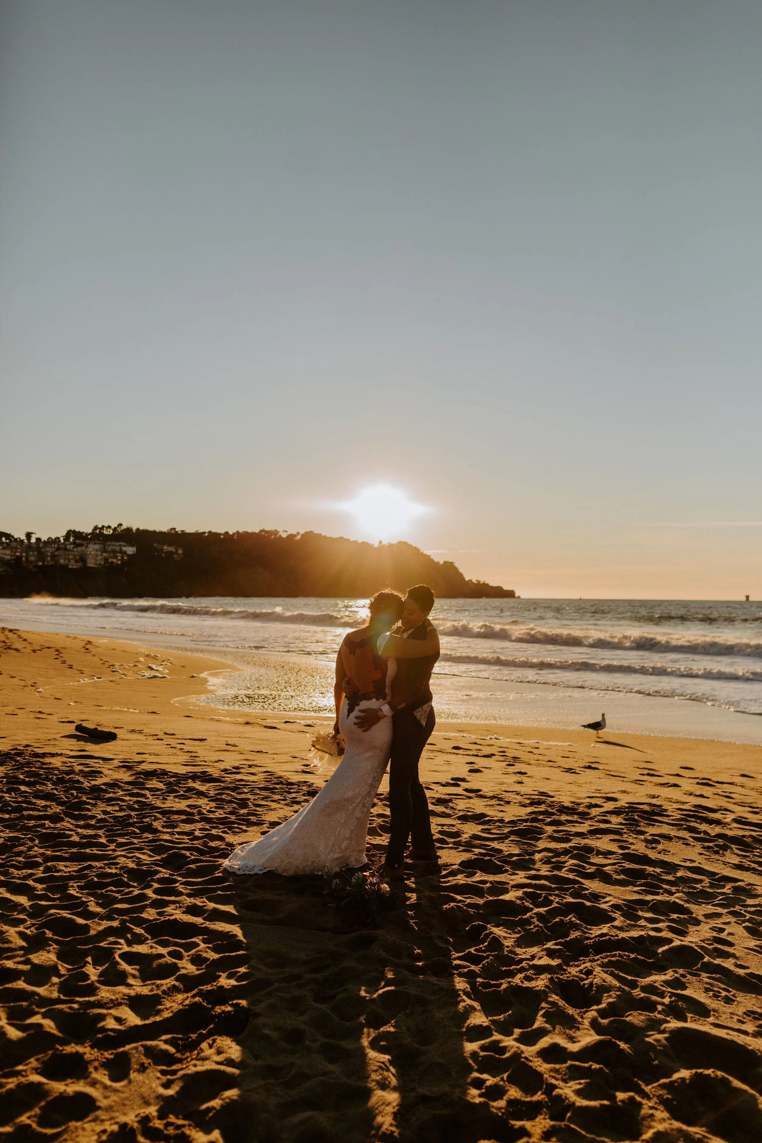 San Francisco Baker Beach Golden Gate Bridge Same Sex Lesbian Elopement | California Elopement Photographer | Tida Svy | www.tidasvy.com