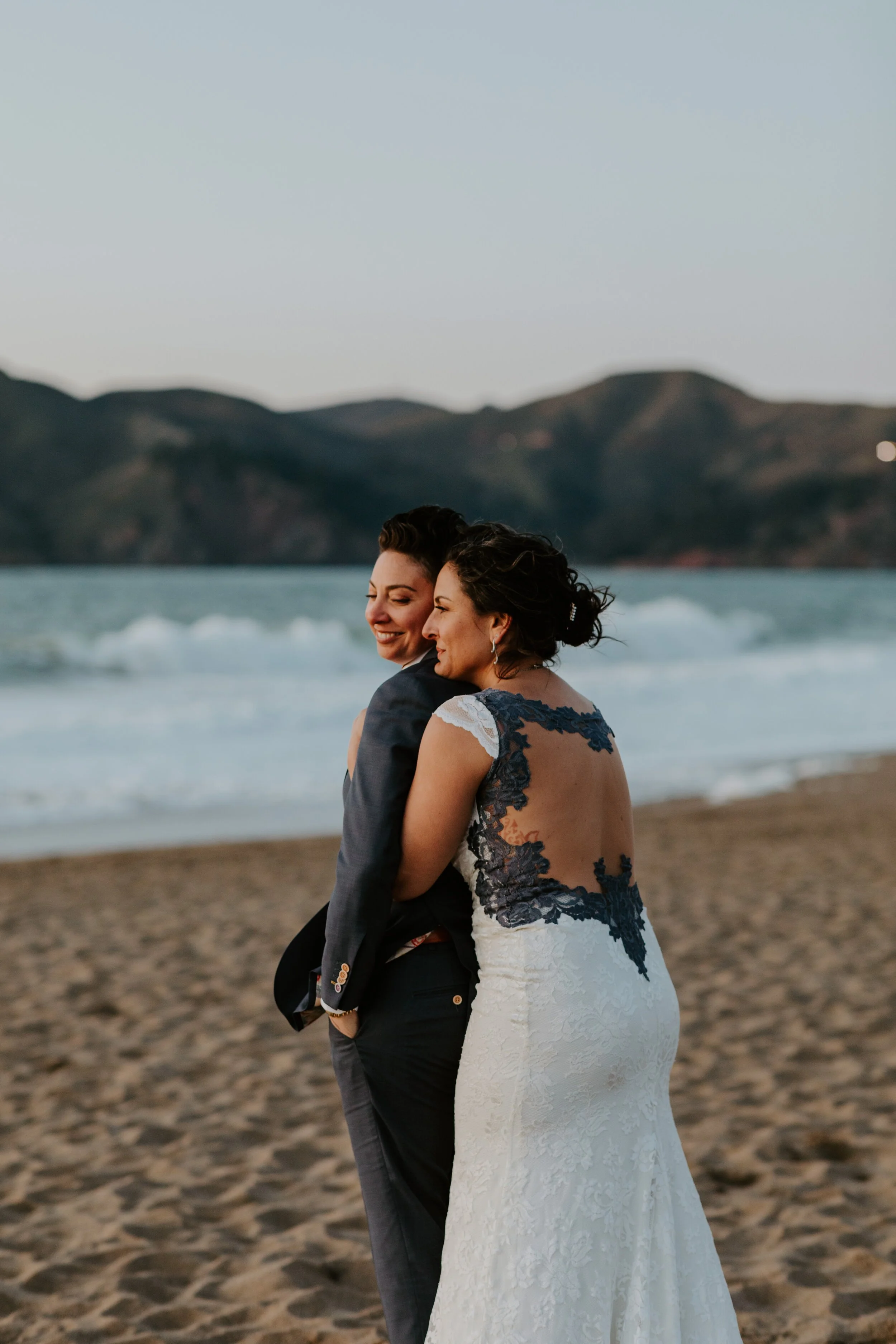 San Francisco Baker Beach Golden Gate Bridge Same Sex Lesbian Elopement | California Elopement Photographer | Tida Svy | www.tidasvy.com