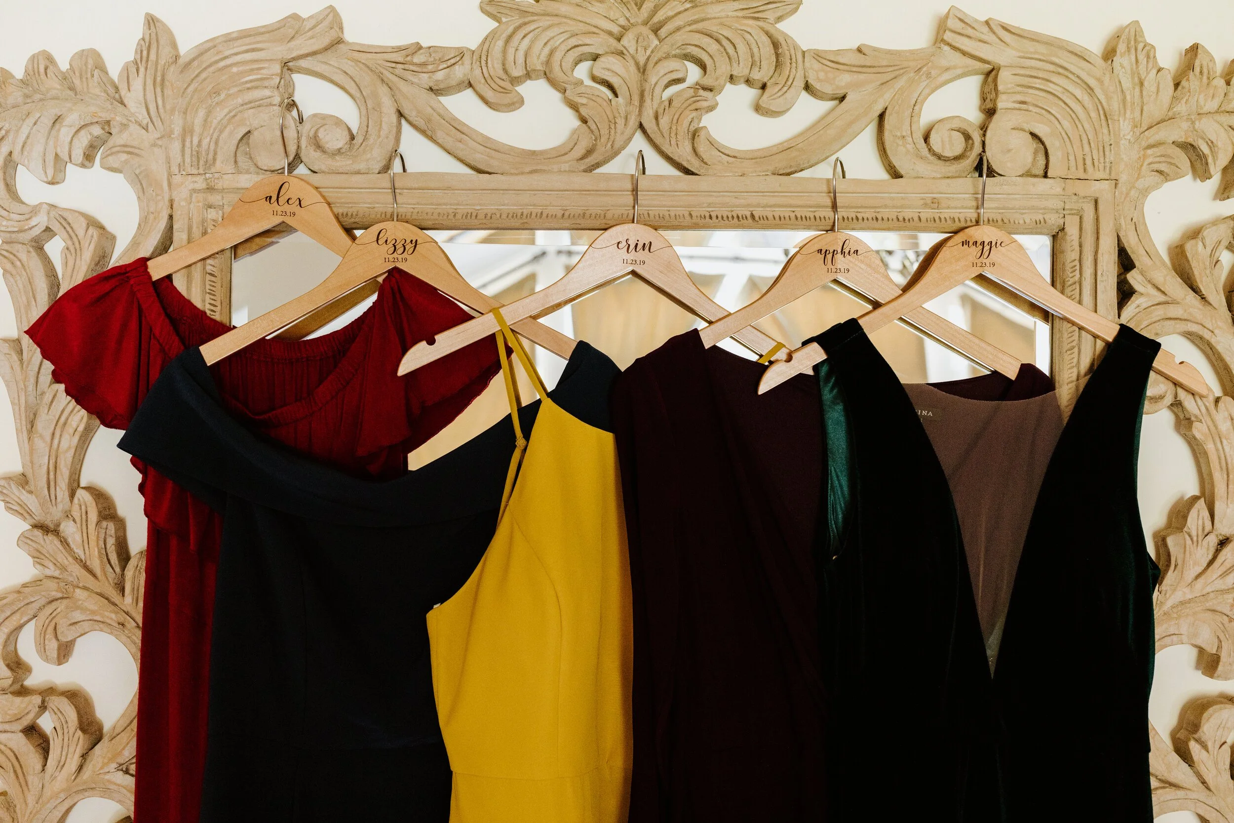 Jewel tone mismatched bridesmaid dresses | Newhall Mansion Wedding | Piru, CA | Southern California Wedding Photographer | Photo by Tida Svy | www.tidasvy.com