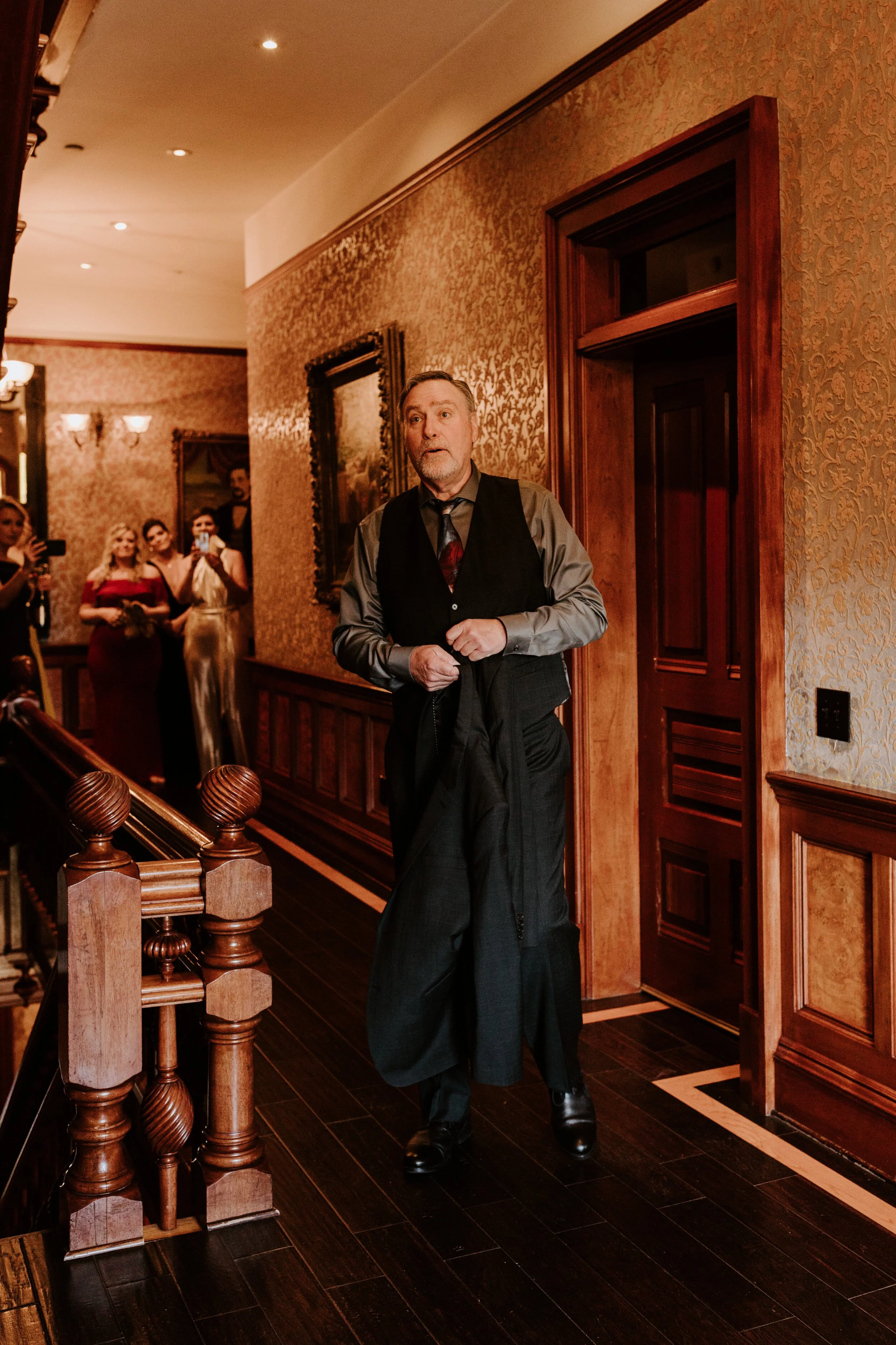 First look with dad | Newhall Mansion Wedding | Piru, CA | Southern California Wedding Photographer | Photo by Tida Svy | www.tidasvy.com