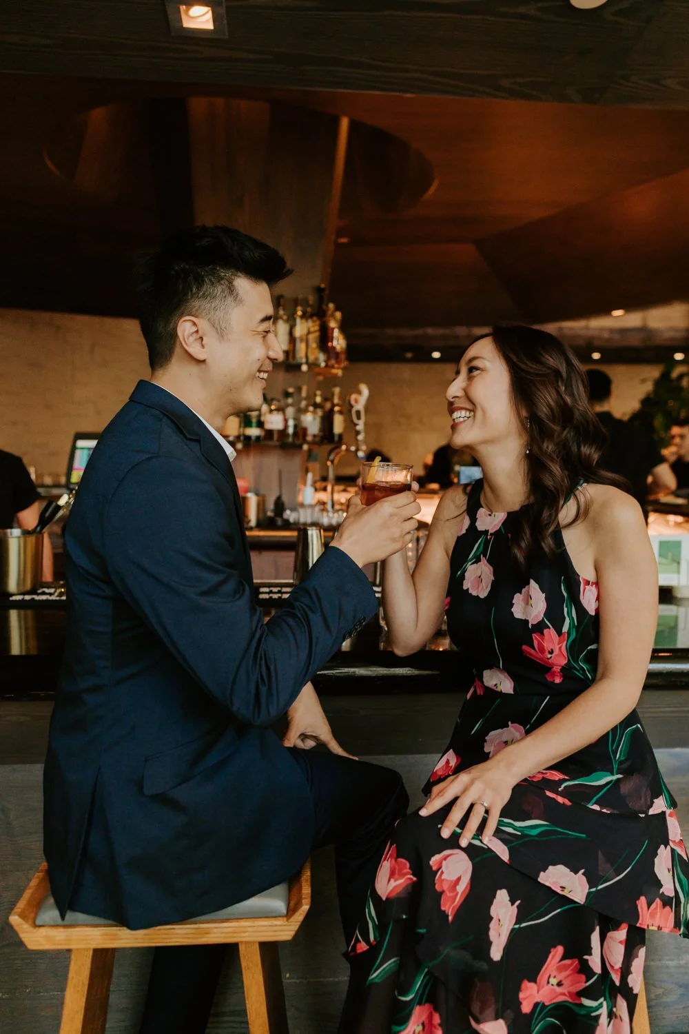 Engagement session at the bar at The Line Hotel in Downtown Los Angeles Koreatown | Tida Svy Photography | www.tidasvy.com