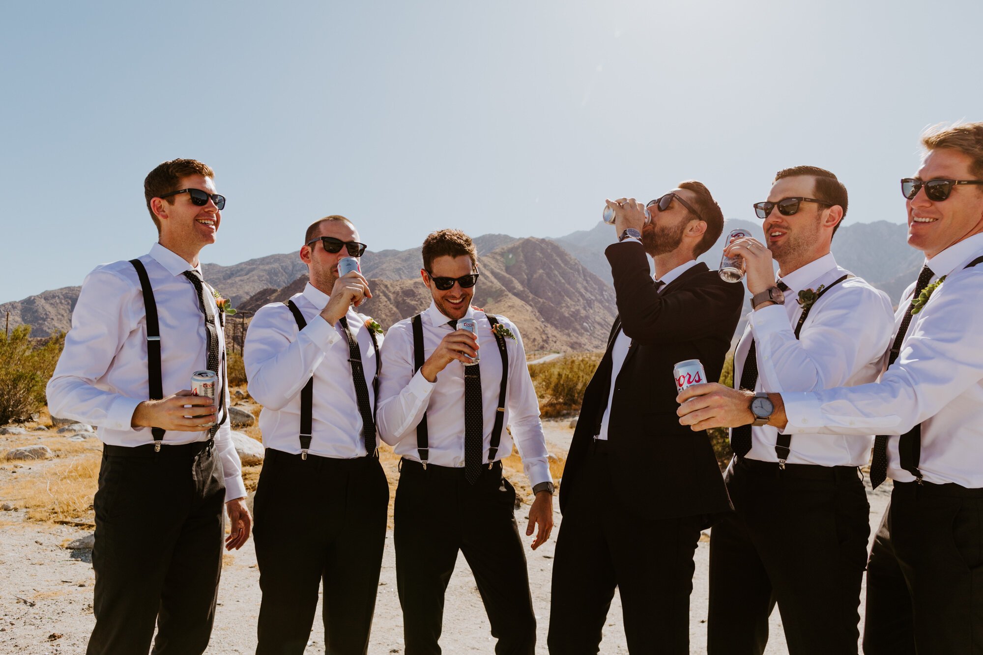 Desert Palm Springs Groomsmen Photo | Avalon Hotel and Bugalows | Palm Springs Wedding Photographer | Tida Svy Photography | www.tidasvy.com