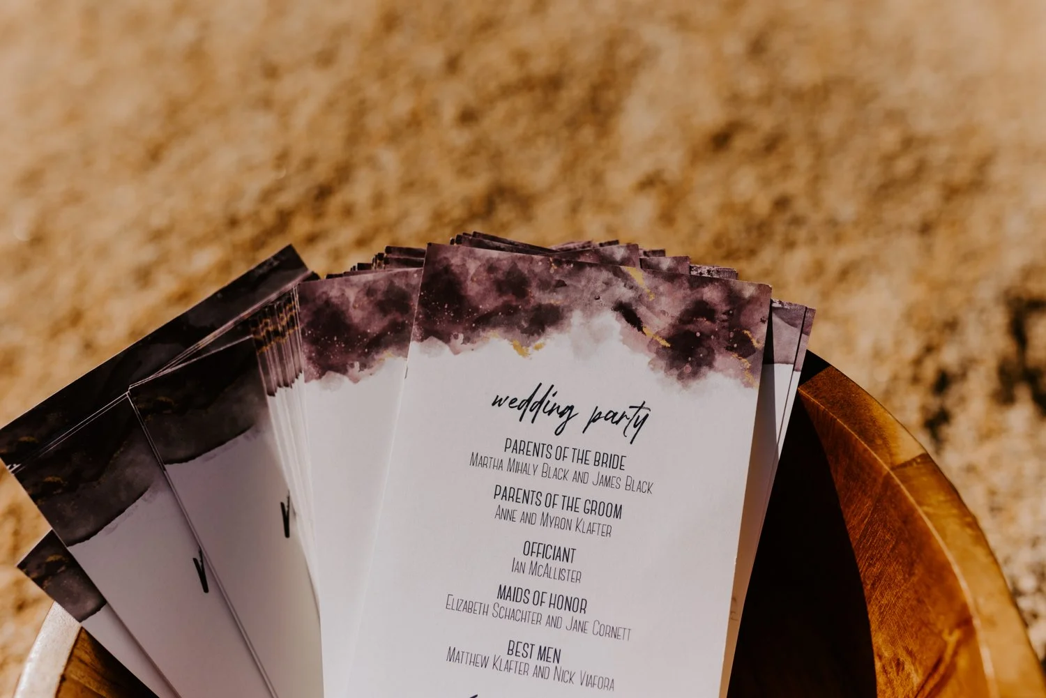 Joshua Tree Simple Boho Purple Wedding Program | Le Haut Desert Aerie Wedding | Joshua Tree Wedding Photographer | Tida Svy | www.tidasvy.com 