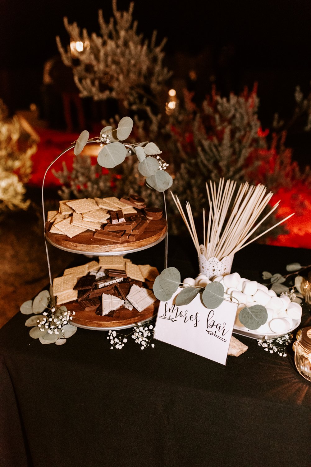 Smores bar | Joshua Tree Wedding Photographer | JT Serenity Escape Airbnb Wedding | Tida Svy | www.tidasvy.com