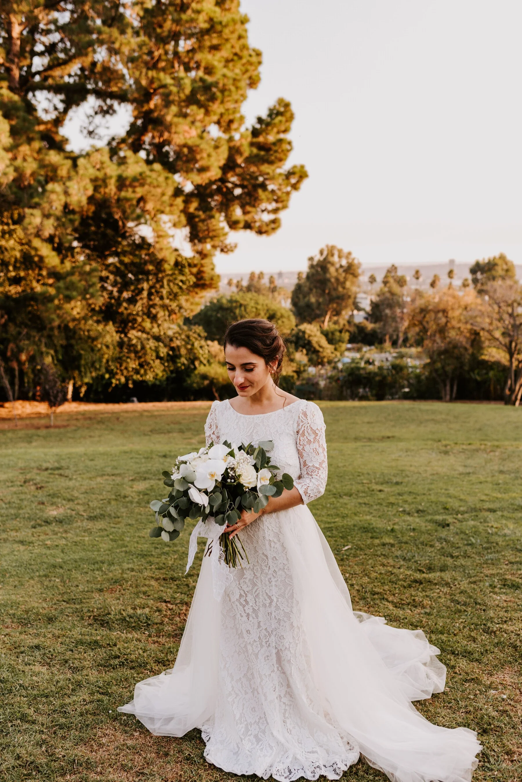 Wattles Mansion and Gardens Los Angeles Wedding, Los Angeles Wedding Photographer, Tida Svy, www.tidasvy.com, bride and groom portrait in garden, trees, hedges