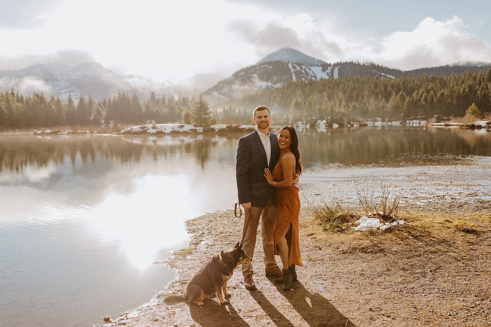 Gold Creek Pond engagement session, photo by Tida Svy Photography