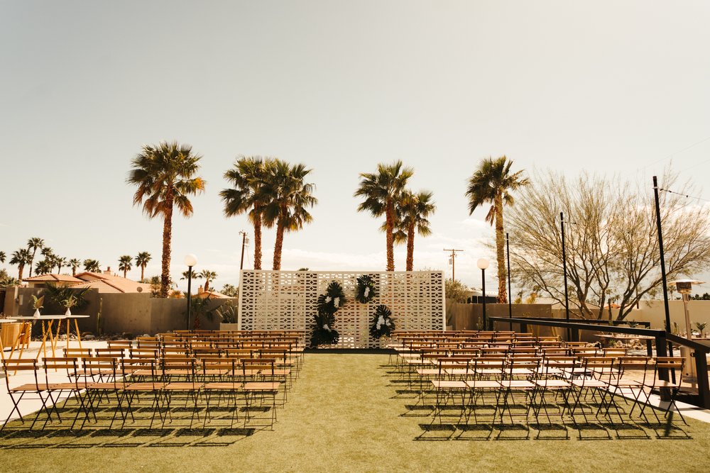 The Lautner Compound Palm Springs Wedding ceremony space | Tida Svy Photography | www.tidasvy.com