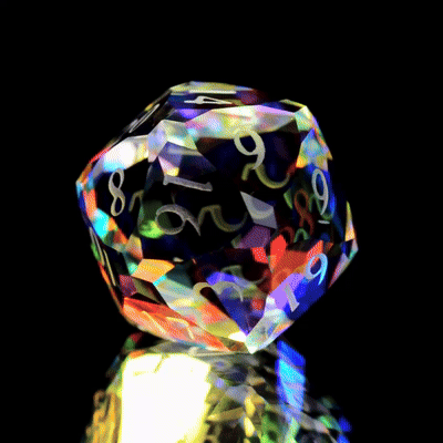 Prismatic Star Cut D20 - Starlight