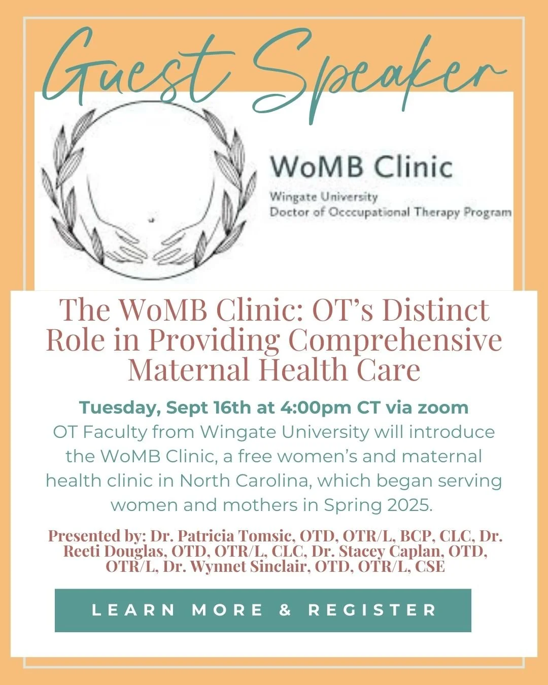 The WoMB Clinic: Occupational Therapy’s Distinct Role in Providing Comprehensive Maternal Health Care