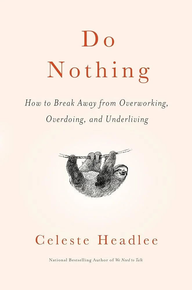 Do Nothing book cover with sloth illustration