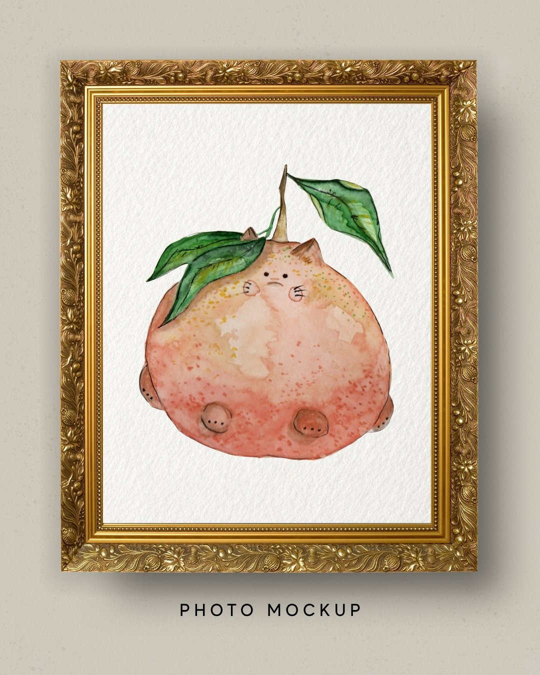 Ruby the Grapefruit- Fat Fruit Cat Art