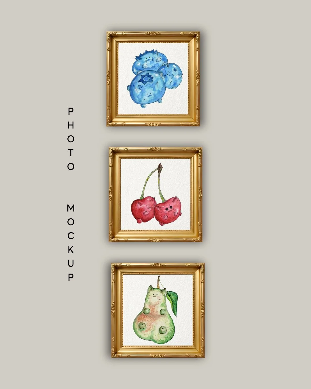 Pick Your Posse- Set of 3 Fat Fruit Cats