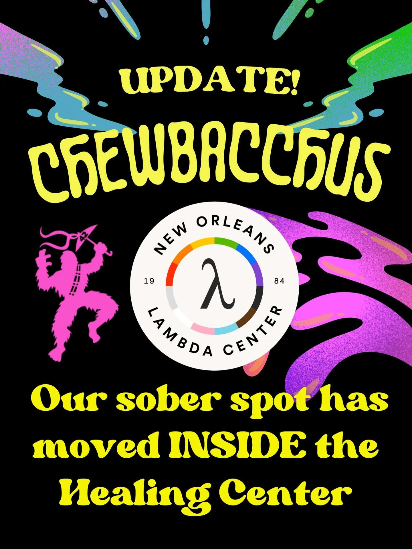 We are practicing acceptance with this delightful weather ☔️⛈️🌈 #OneParadeAtATime

Come and find our sober spot inside the @neworleanshealingcenter, who have been kind enough to let us move inside! #SoberGras #Chewbacchus2026