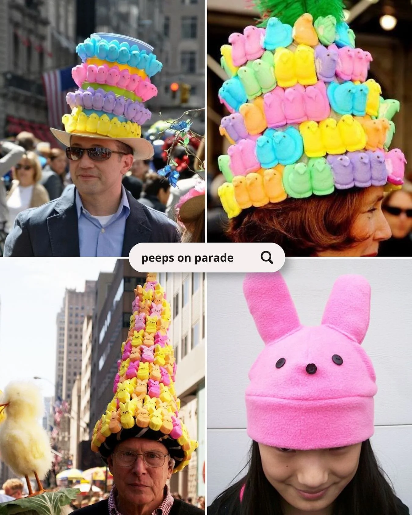 🐥 BONNET INSPO: PEEPS ON PARADE 🐣

Are they polarizing?
Yes.

Are they iconic?
Also yes.

Peeps are the unofficial mascots of Easter:
bright, sweet, and slightly sticky. The chaotic neutral of Easter d&eacute;cor, Peeps absolutely belong in your mo