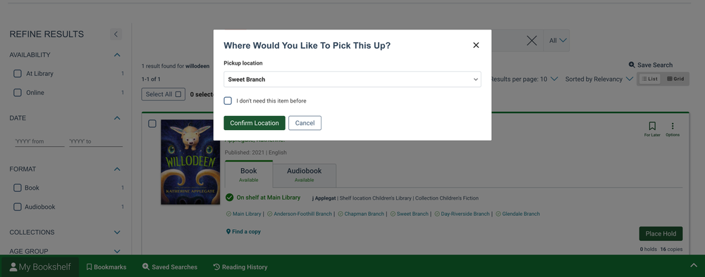 SLCPL Reservation Location