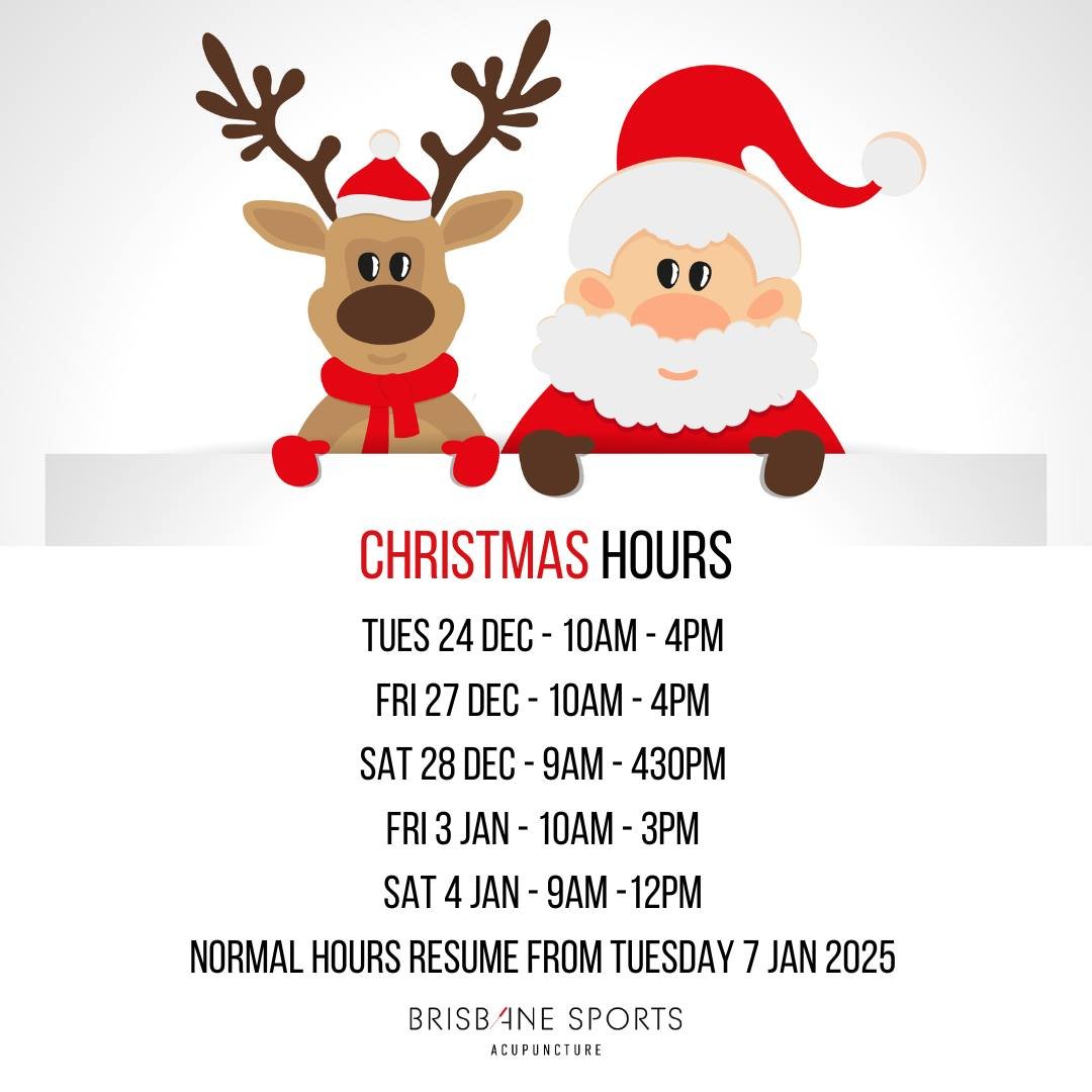 Hi Everyone, 

I'll be in the clinic on reduced hours over the Christmas period. 

Jump online to book your space at www.brisbanesportsacupuncture.com.au

#brisbanesportsacupuncture #christmas #holidays #recovery #mobility #keeptraining