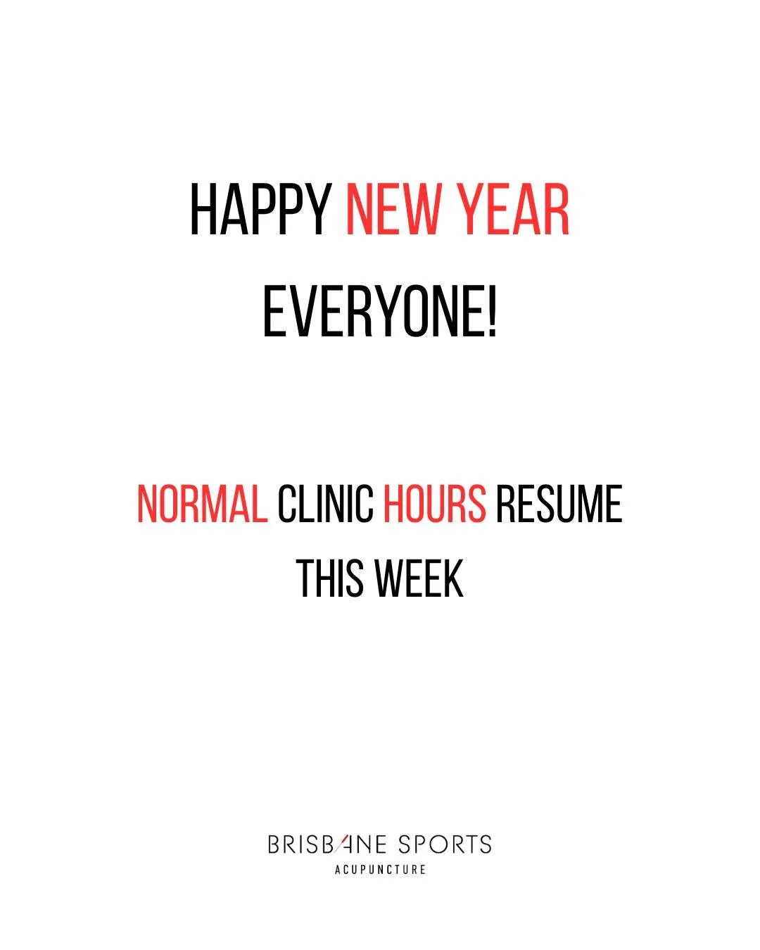 HAPPY NEW YEAR!!!! 

I hope you all had a wonderful time over the Christmas period. 

My break is over and I'm back to normal clinic hours this week (TUES - SAT) 

At this point, spaces are filling fast, so if you need me, please book ASAP 

www.bris