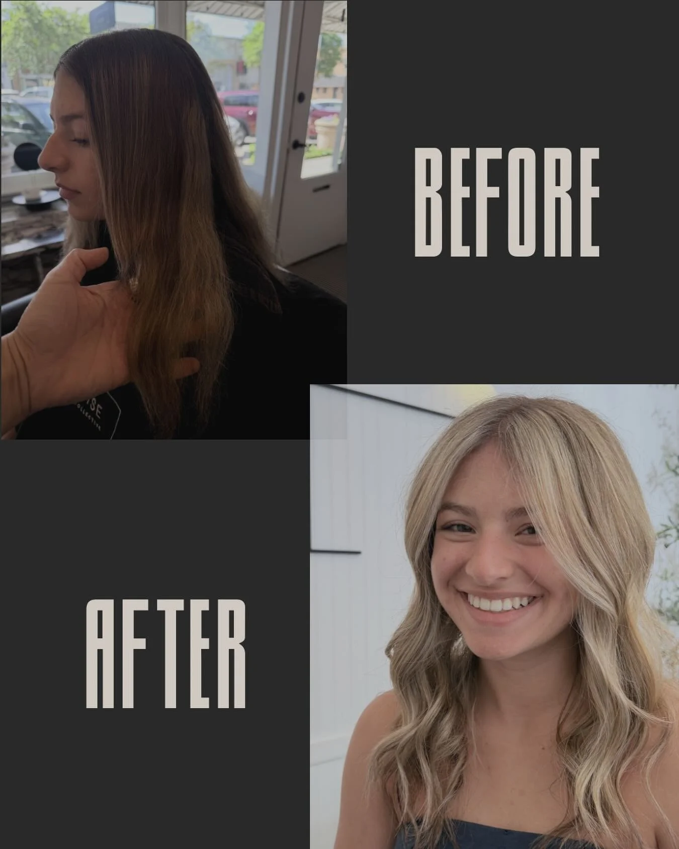 Sun-kissed and summer ready ☀️✨

This before and after was a head turner ✨
Full custom highlight 
Minimal trim 
And a conditioning treatment to finish this appointment. 🤍