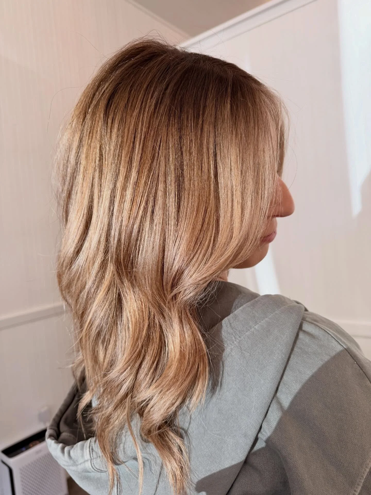 ✨Golden hour glow✨

This gorgeous Bronde in its best light 
Soft blend. Seamless dimension.