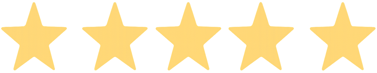 Five yellow stars on a black background, arranged in a horizontal line.